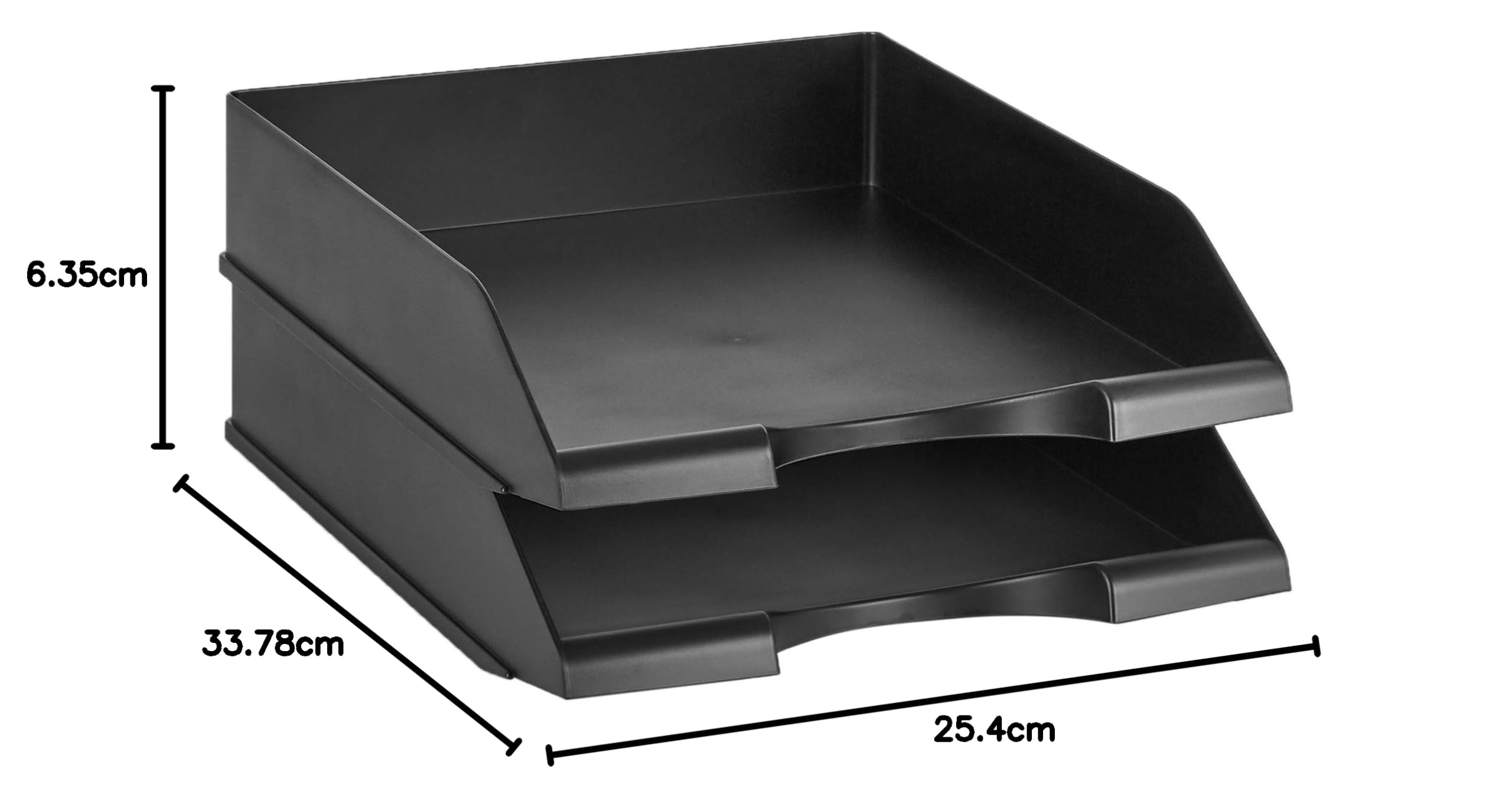 Amazon Basics Vassoio Portacorrispondenza A4 Nero 2 Pezzi