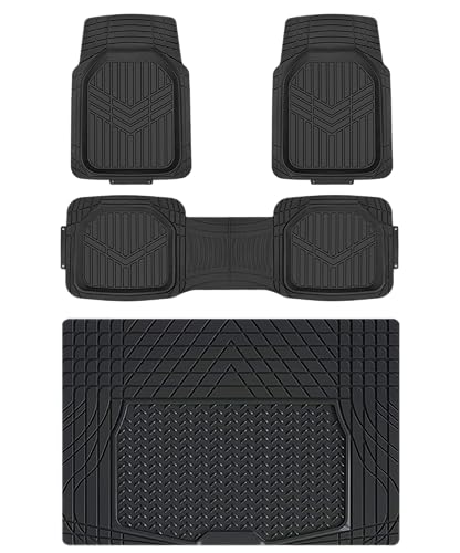 AmazonBasics Tappetini Auto in PVC 4 Pezzi Neri Antiscivolo