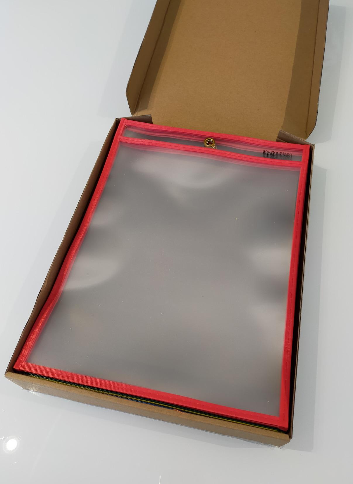 Amazon Basics Buste Trasparenti A4 Cancellabili 25pz Colori