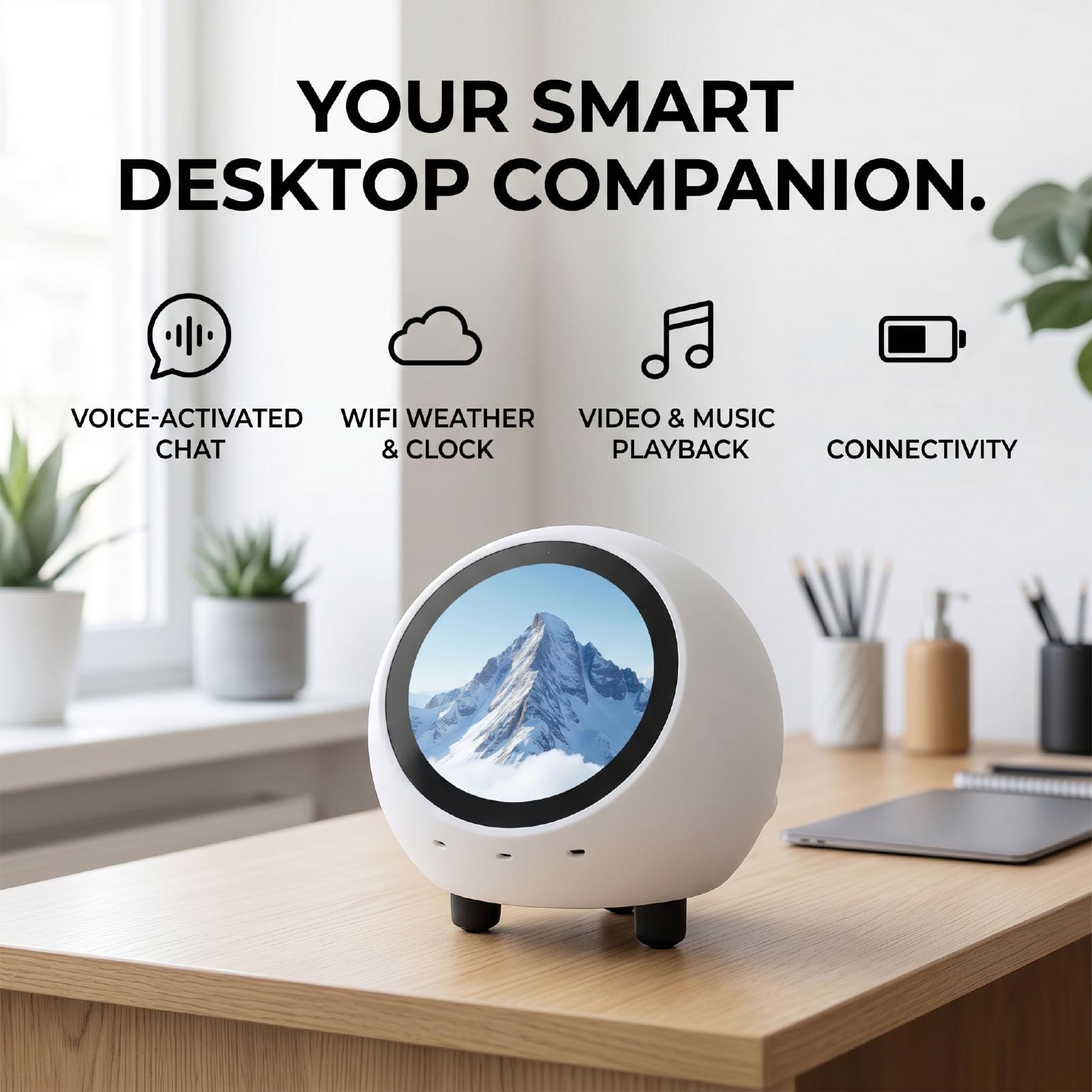 Elprico AI robot da scrivania display 1,28" WiFi Bluetooth