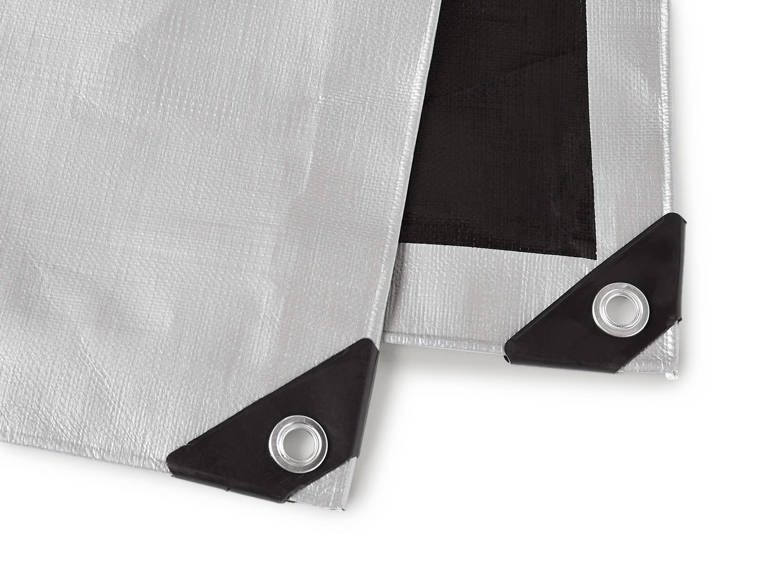 AmazonBasics Telo Impermeabile 3,6 x 6 m Argento/Nero