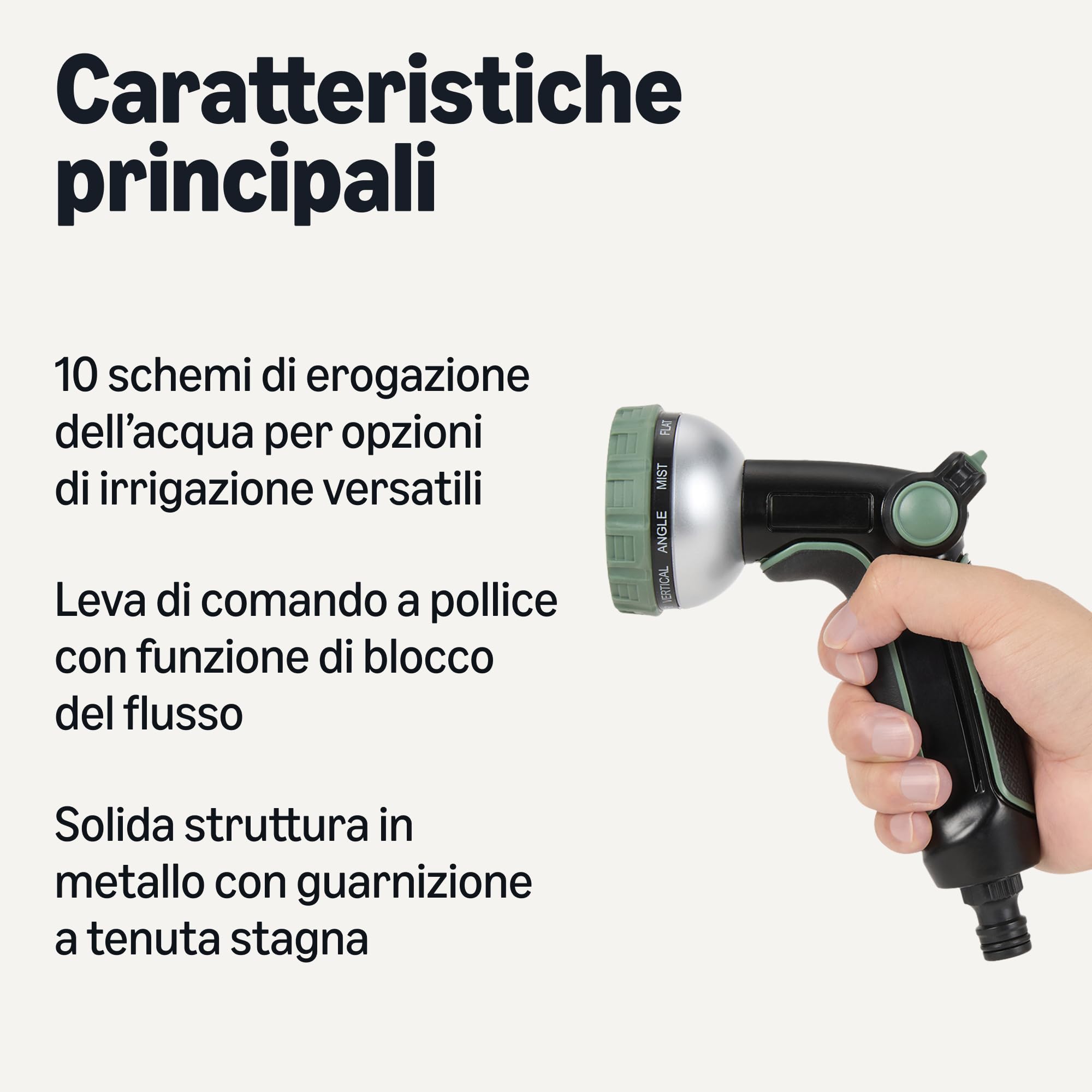 Amazon Basics Ugello per Tubo pistola 10 getti verde