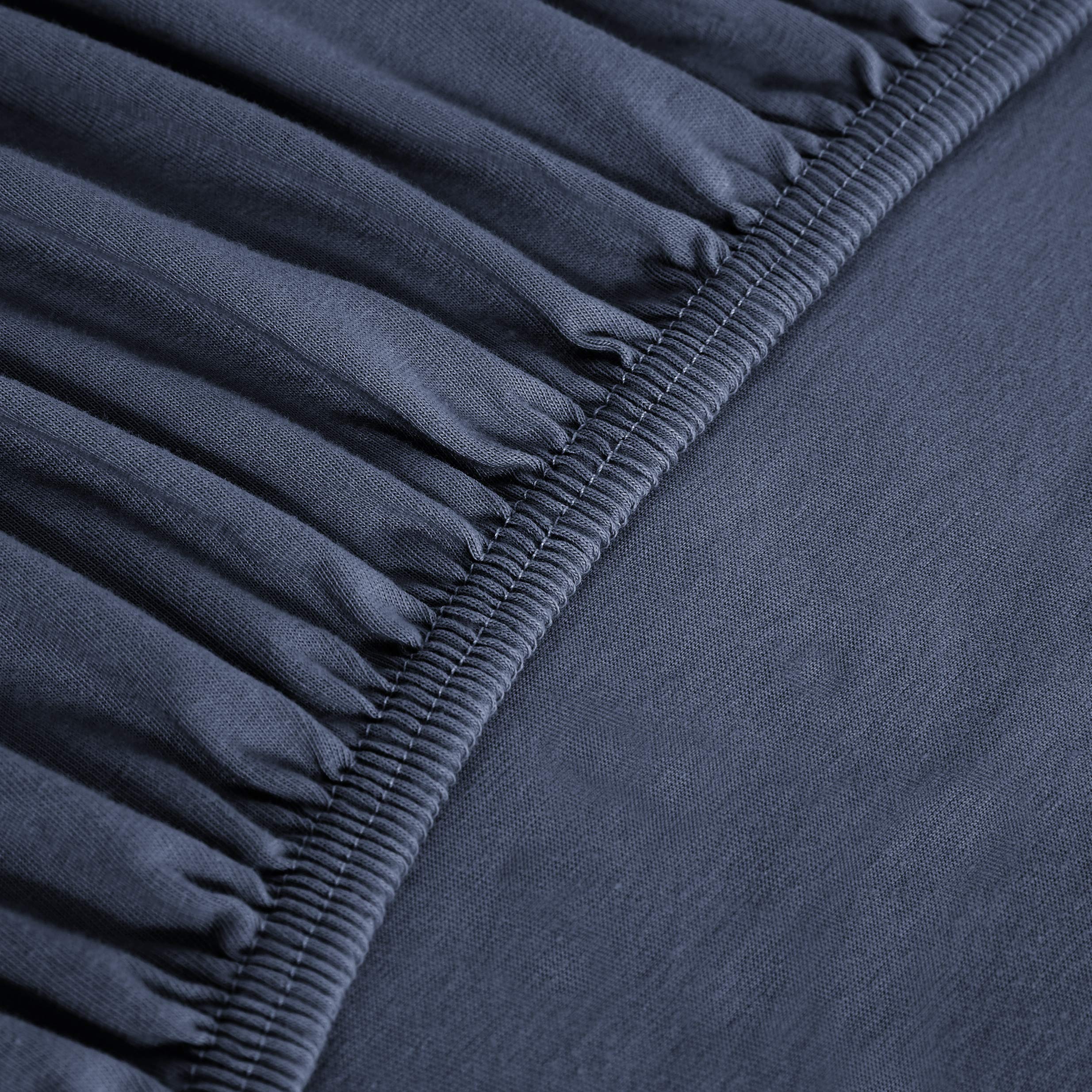 AmazonBasics Lenzuolo con Angoli Jersey 90x200 Blu Marino