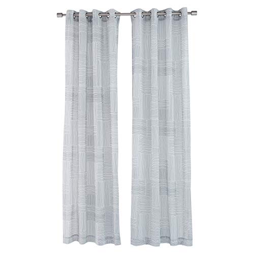 AmazonBasics Painterly Grid Tenda Velata 127x241cm Grigia 2 Pezzi