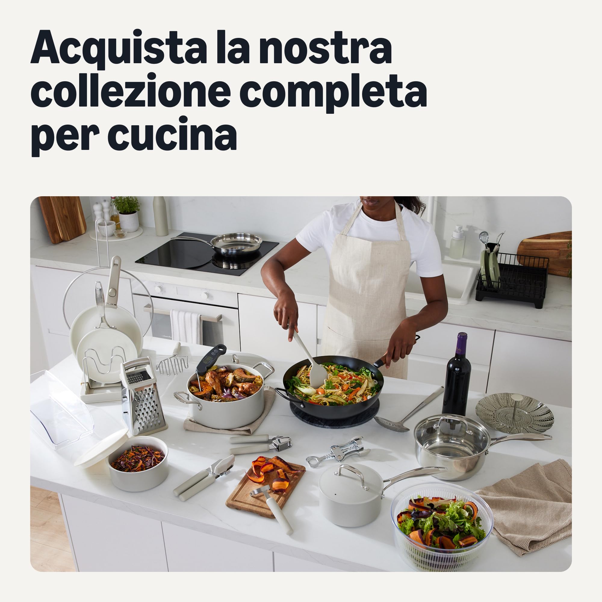 Amazon Basics Cestello Vapore Acciaio 14-23,5cm