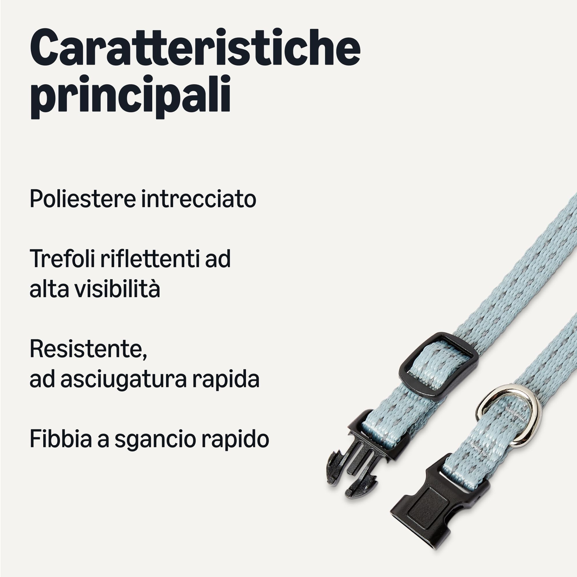 AmazonBasics Collare Cane Riflettente XS Blu