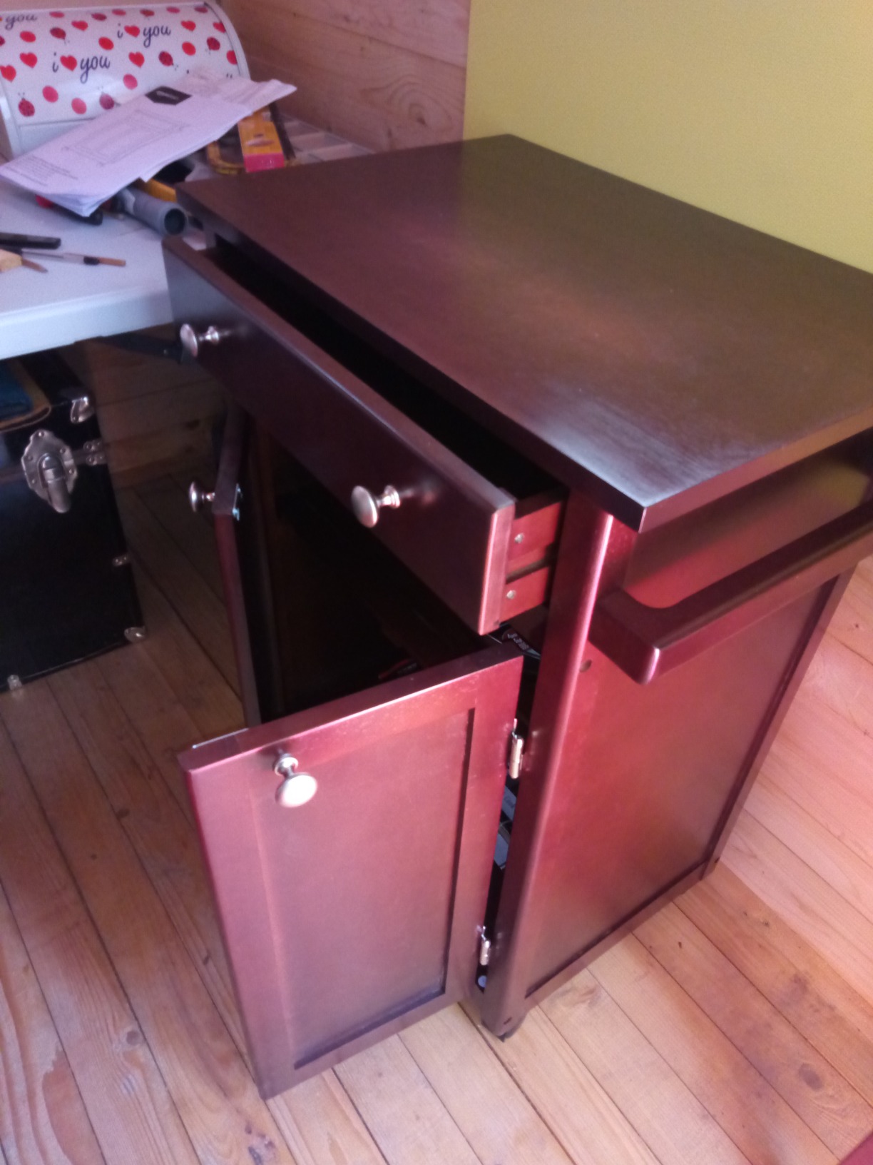 Amazon Basics Classico carrello cucina legno grigio rustico con ruote