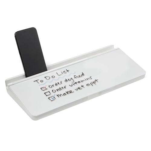 Amazon Basics Lavagna Bianca Scrivania 40,6 cm con Organizer