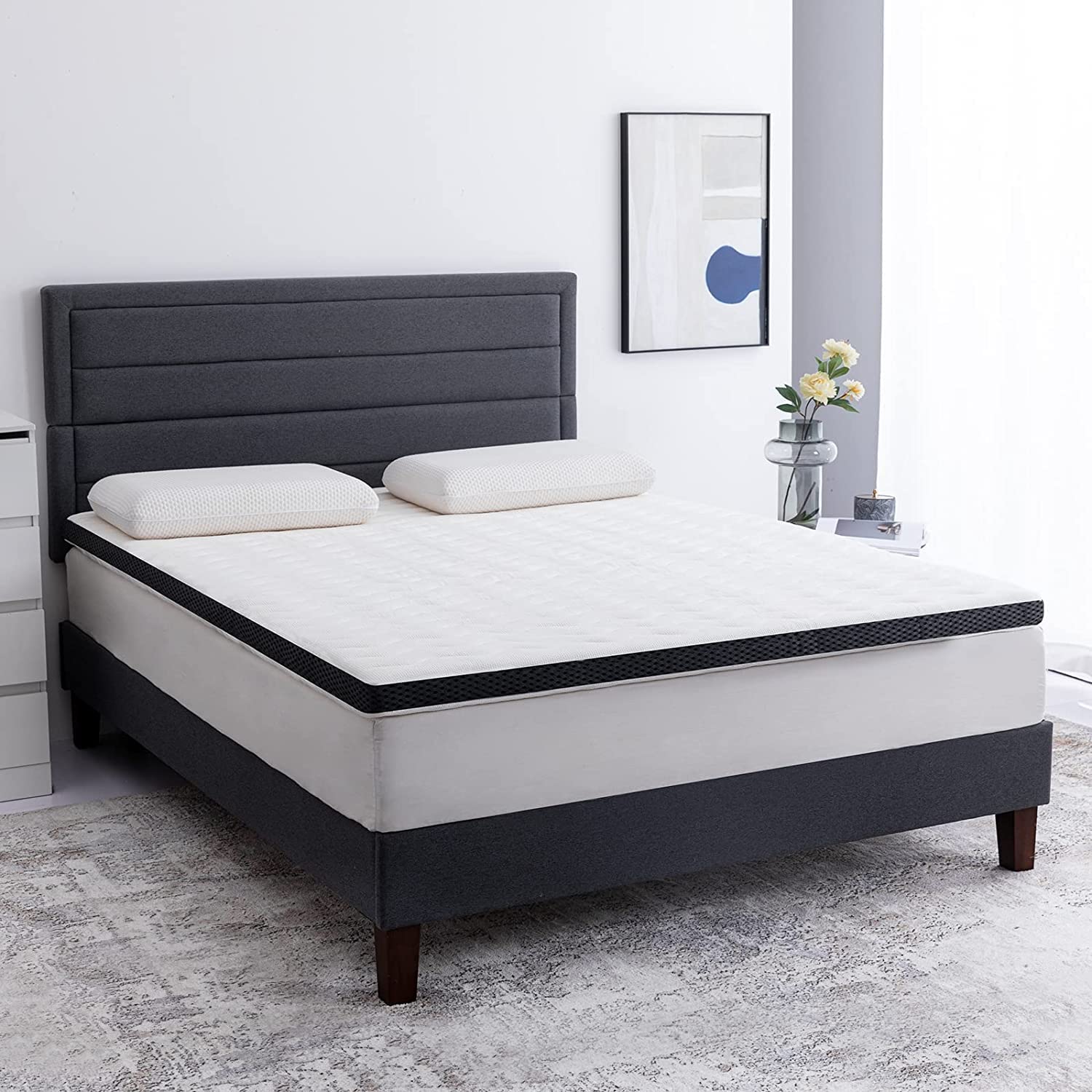 AmazonBasics Topper Matrimoniale 180x200x7cm Memory Bianco