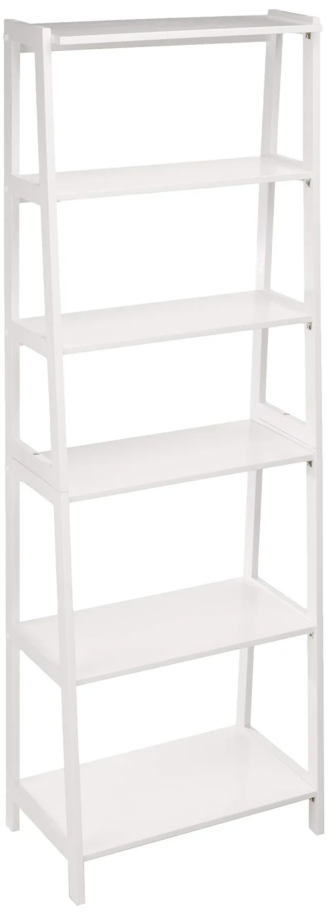Amazon Basics Libreria 5 Ripiani Legno Massello Bianco 189 cm