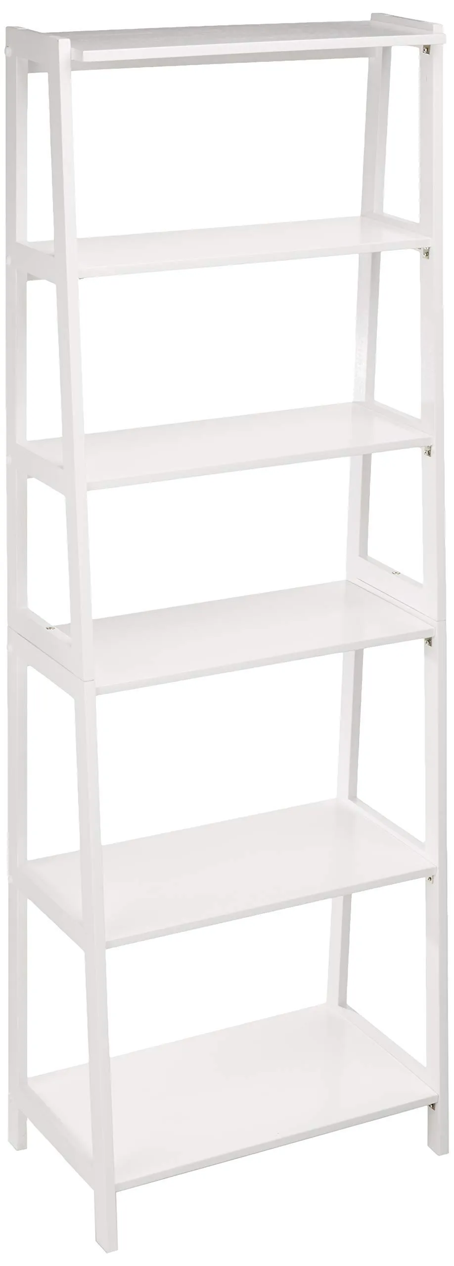 Amazon Basics Libreria 5 Ripiani Legno Massello Bianco 189 cm