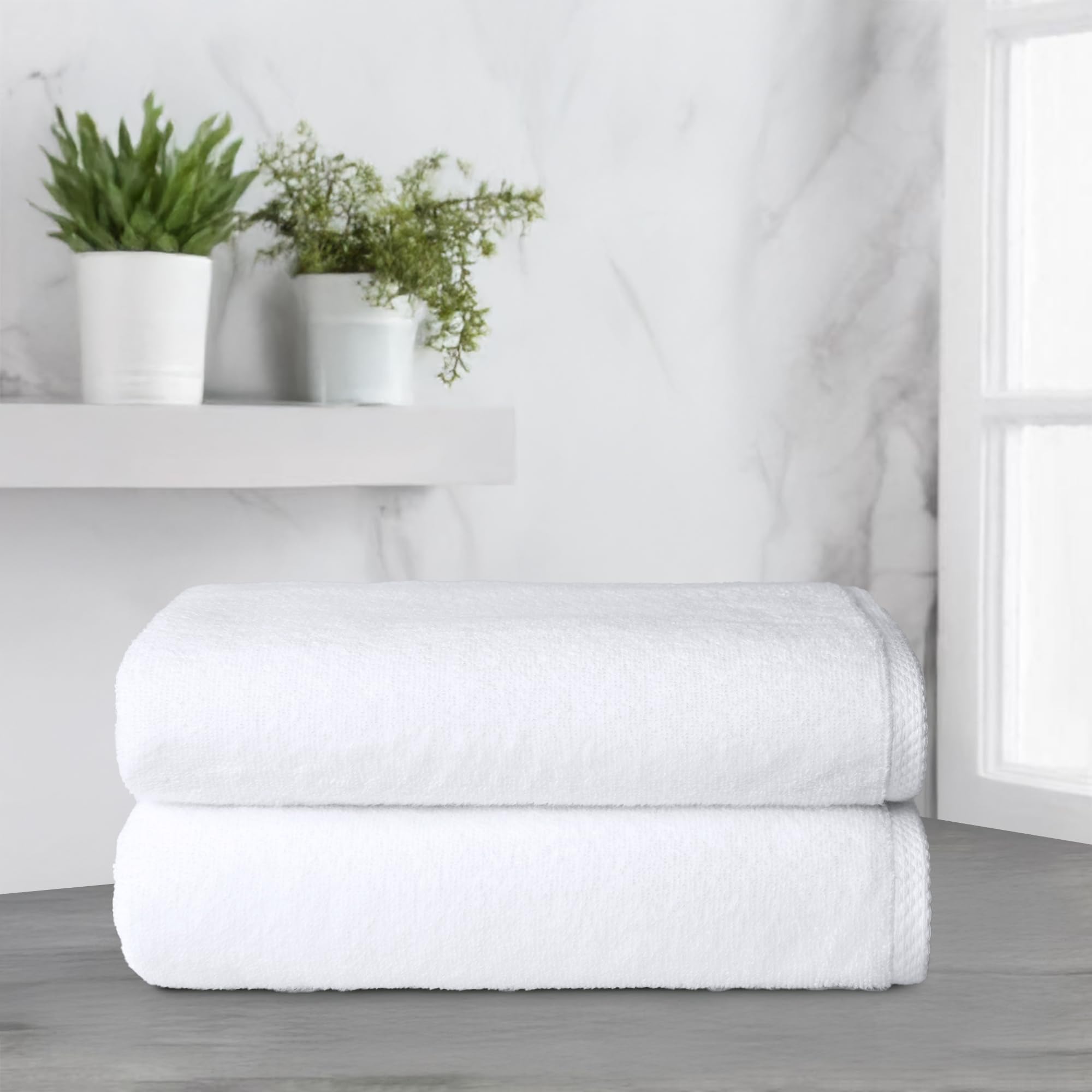 Amazon Basics teli bagno 70x140 cotone bianco 2 pezzi