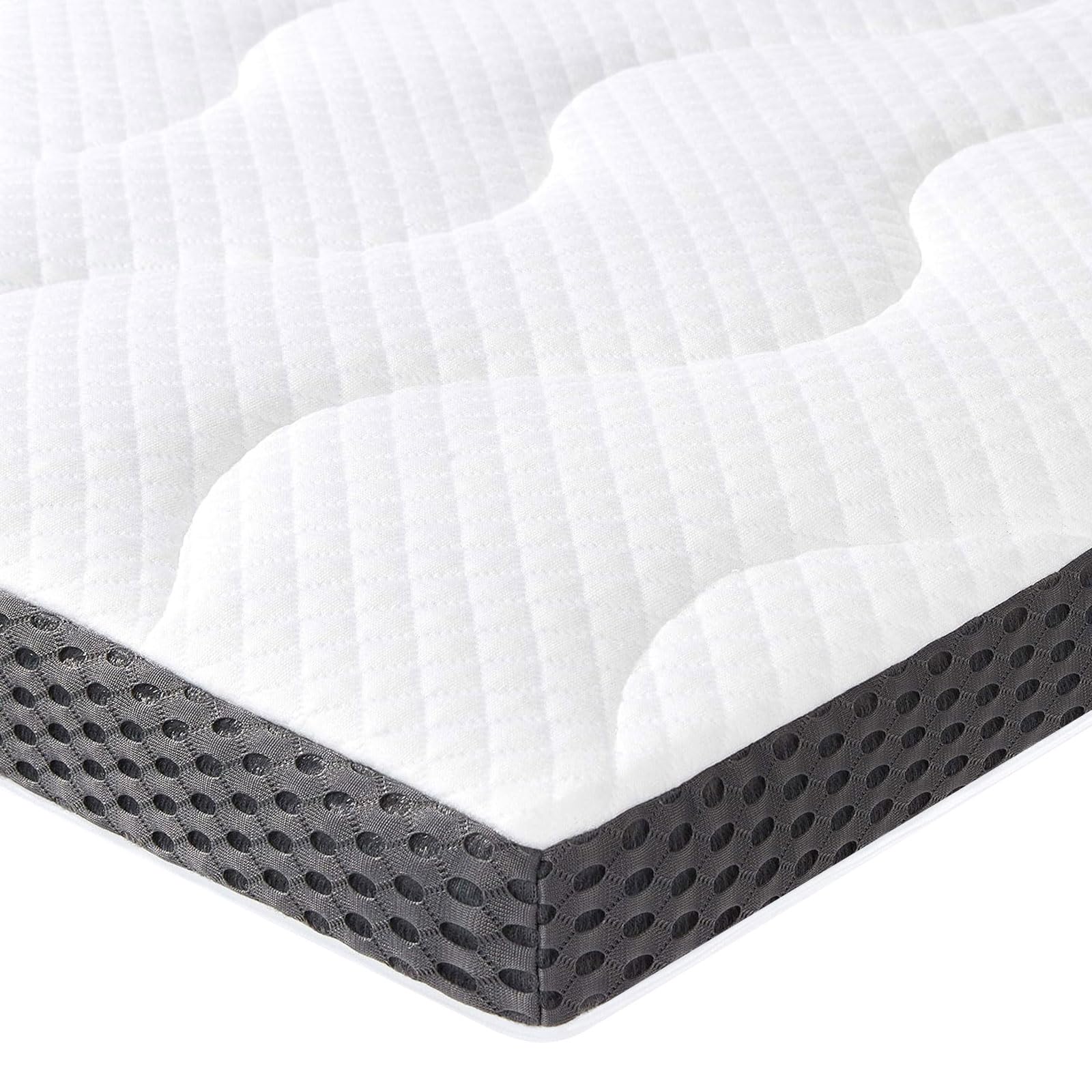 Amazon Basics Topper Memory Gel 90x200x7cm Singolo Bianco