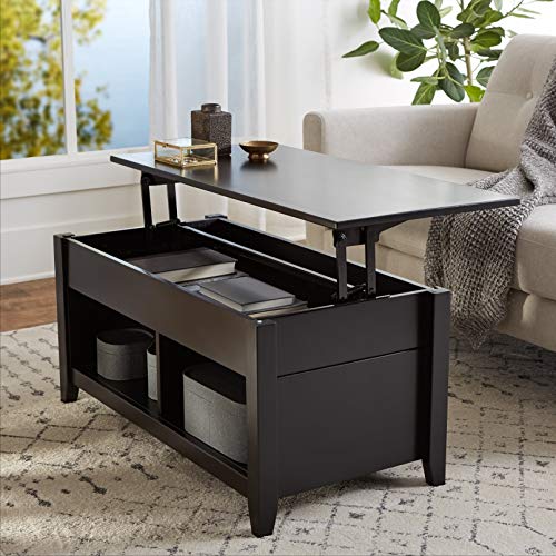 Amazon Basics tavolino caffè piano rialzabile nero 102 cm