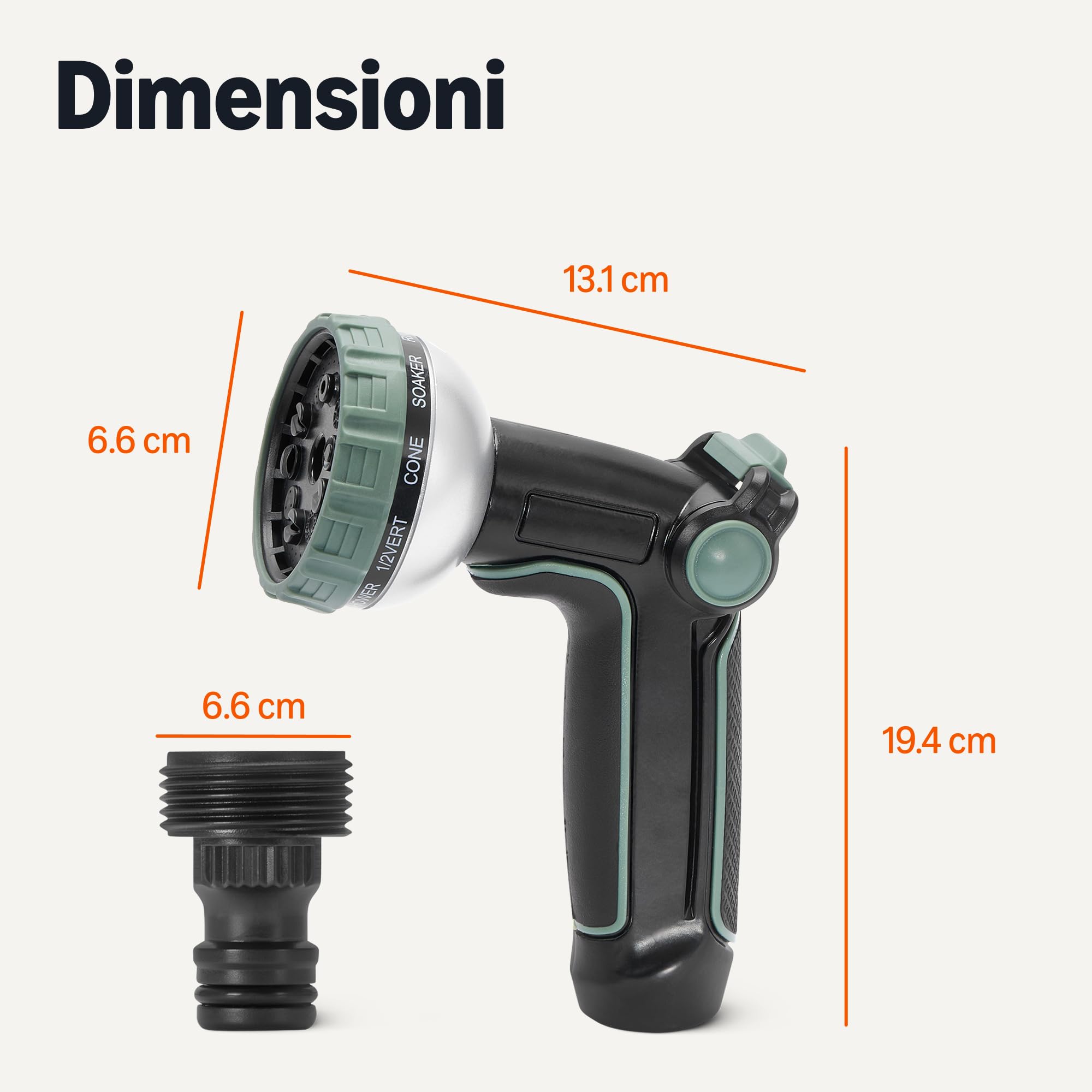Amazon Basics Ugello per Tubo pistola 10 getti verde