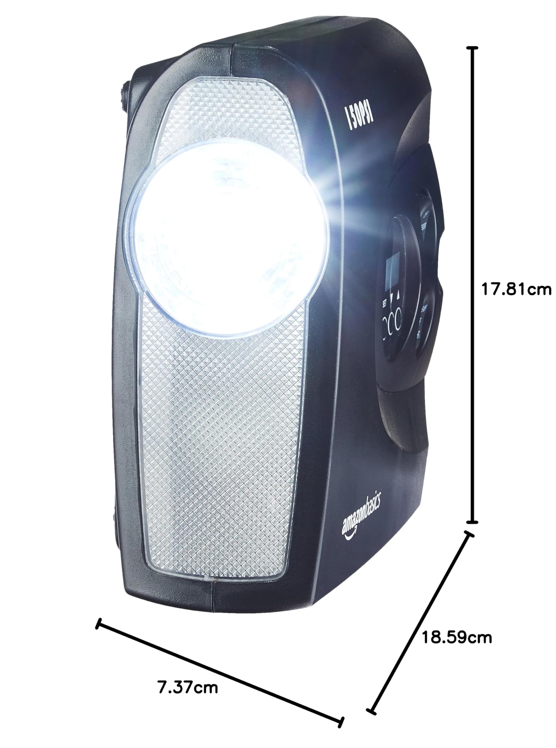 Amazon Basics Compressore Aria Portatile 12V 150 PSI Nero