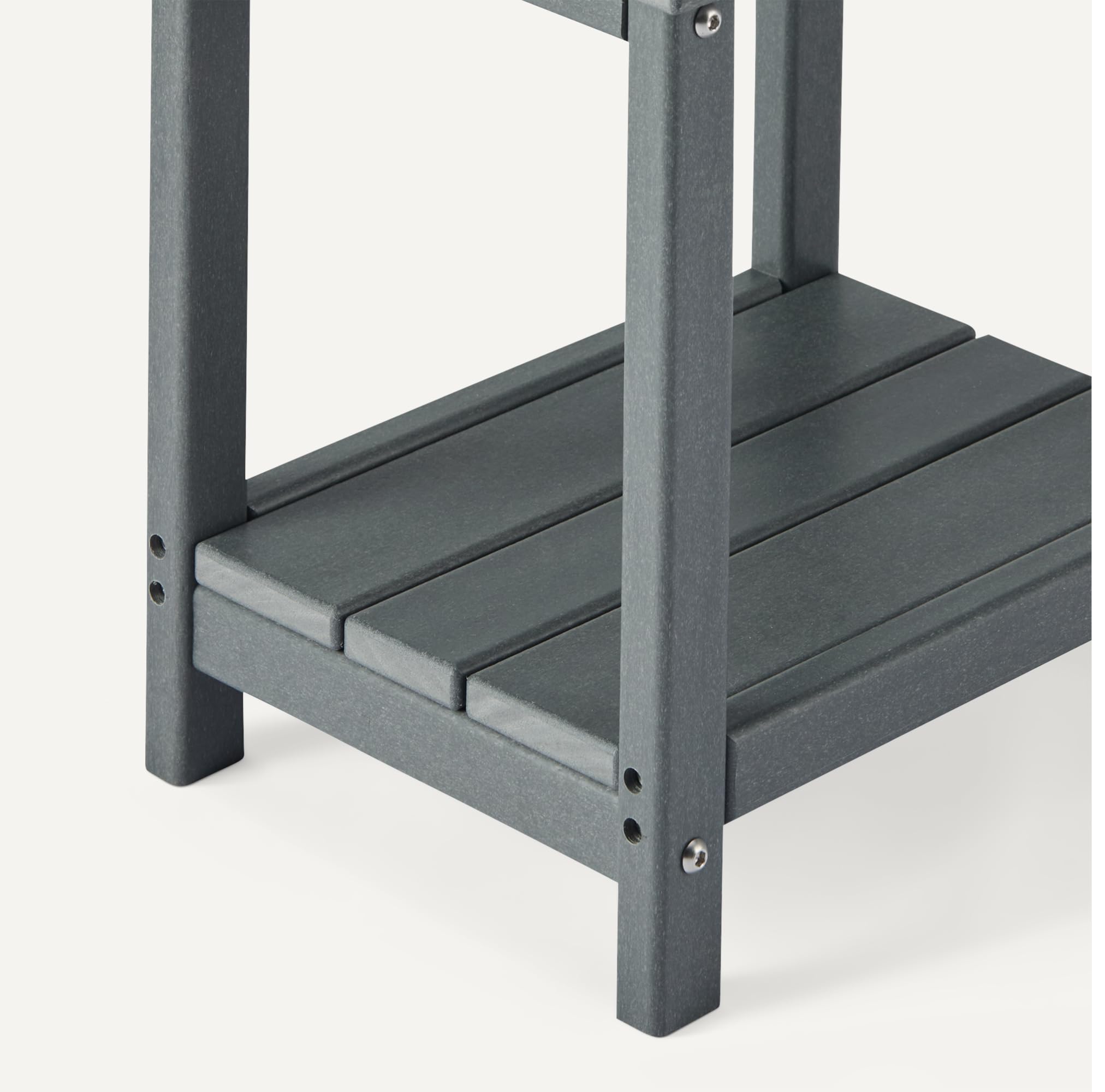 Amazon Basics Tavolino da Esterno Grigio 42x32x42 cm Acciaio
