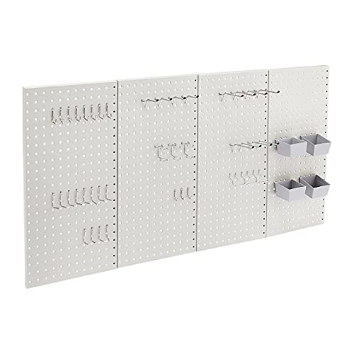 Amazon Basics kit pannelli portautensili metallo grigio 48 pezzi