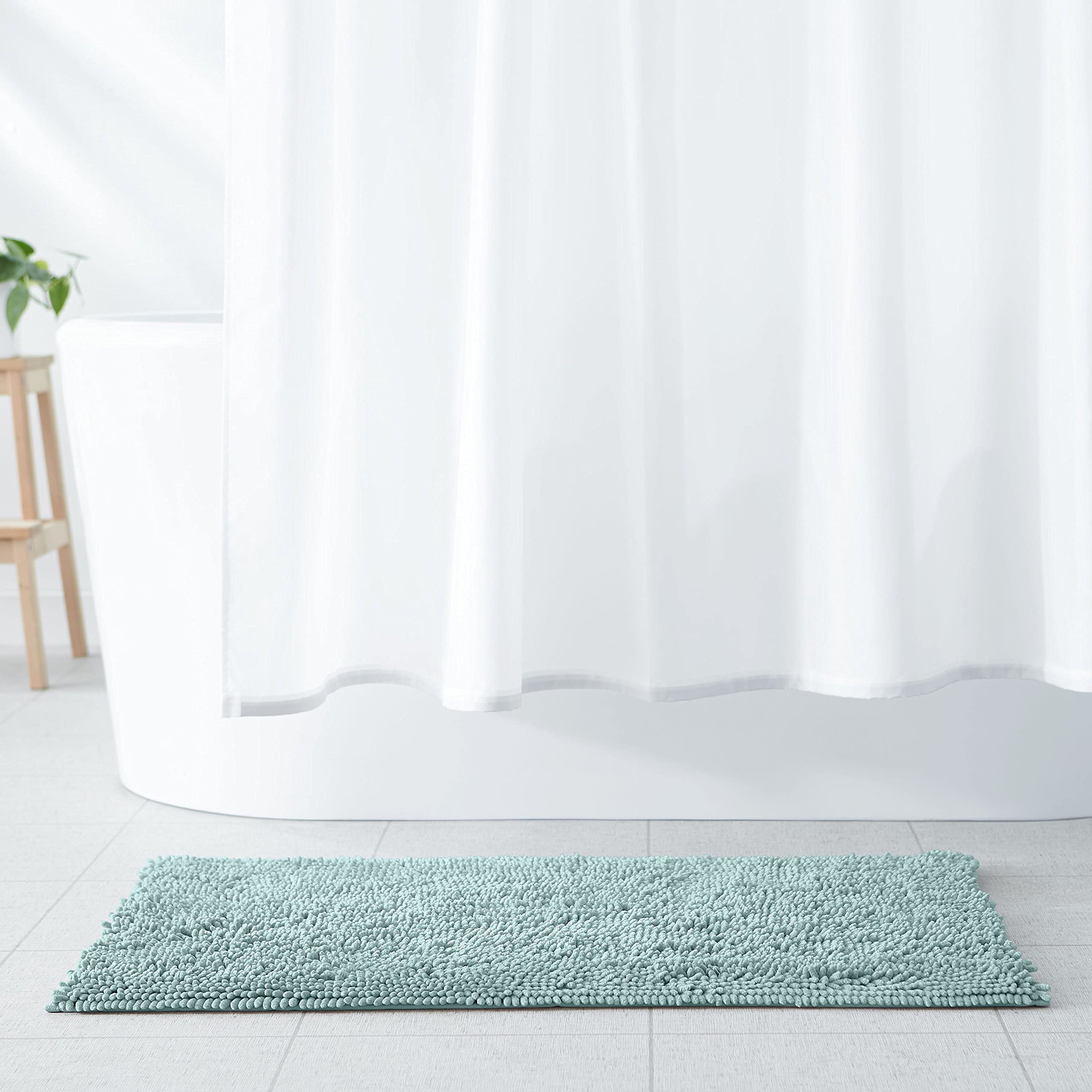 Amazon Basics Tappetino Bagno Microfibra Verde Acqua 53x87