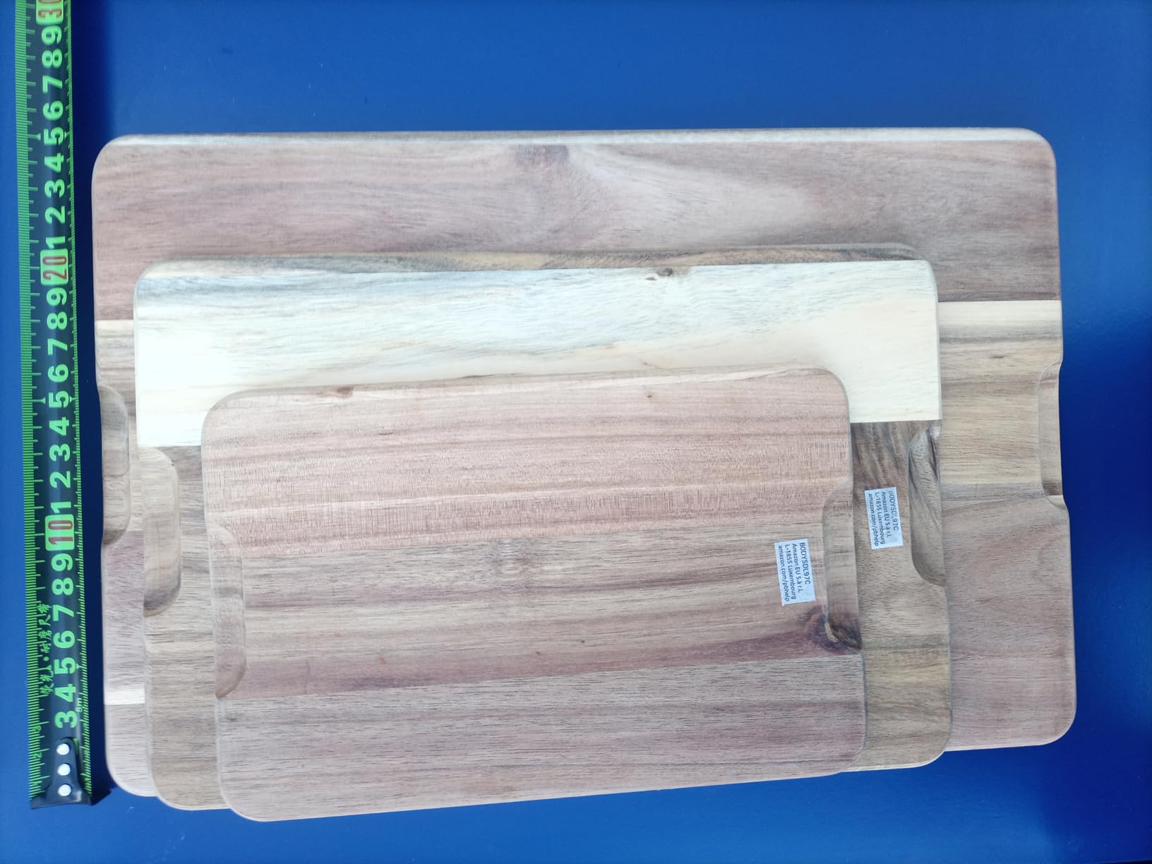 AmazonBasics set 3 taglieri legno acacia pretrattati olio