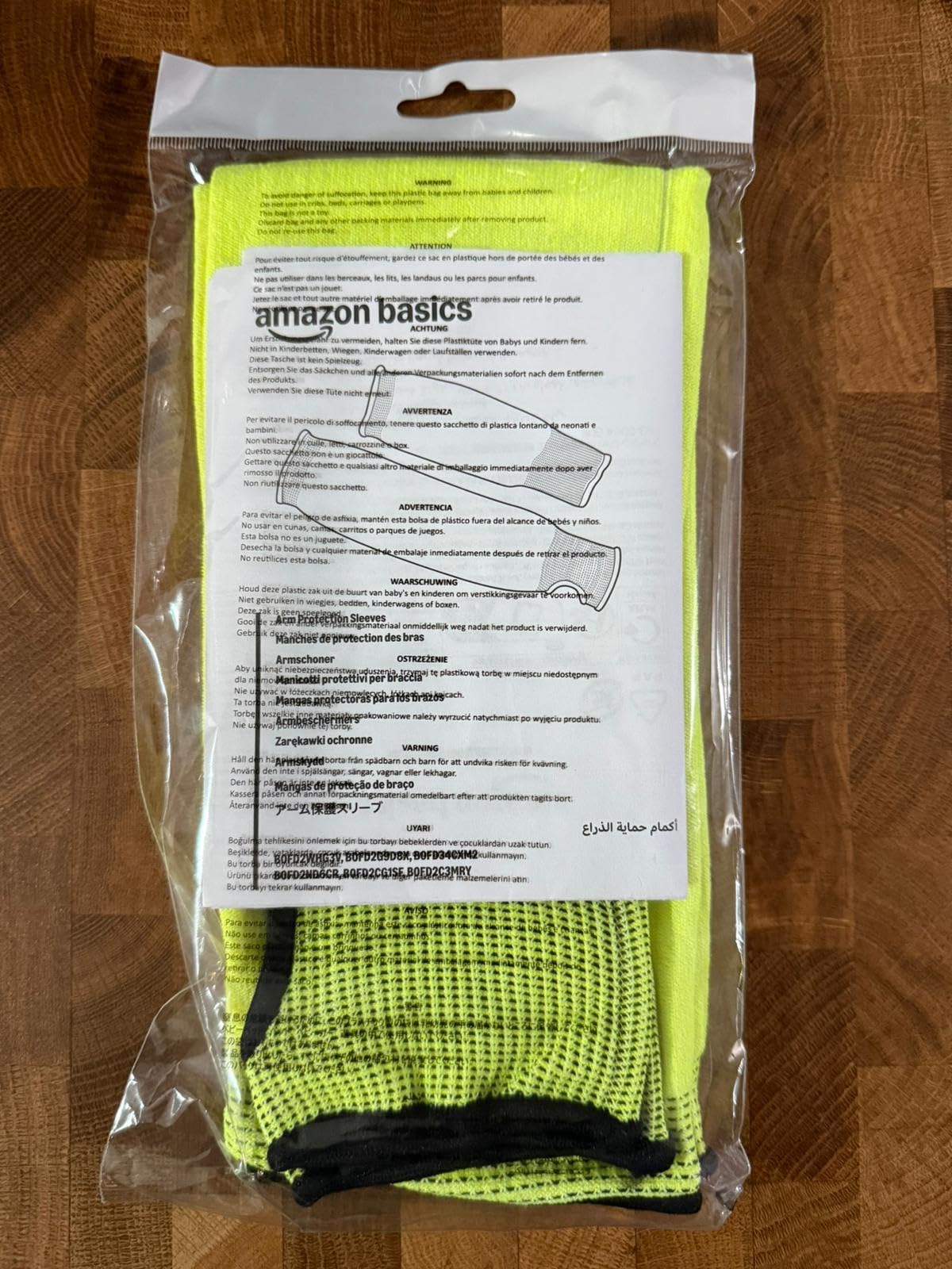 Amazon Basics Manicotti Braccia Antitaglio Gialli Protezione Lavoro