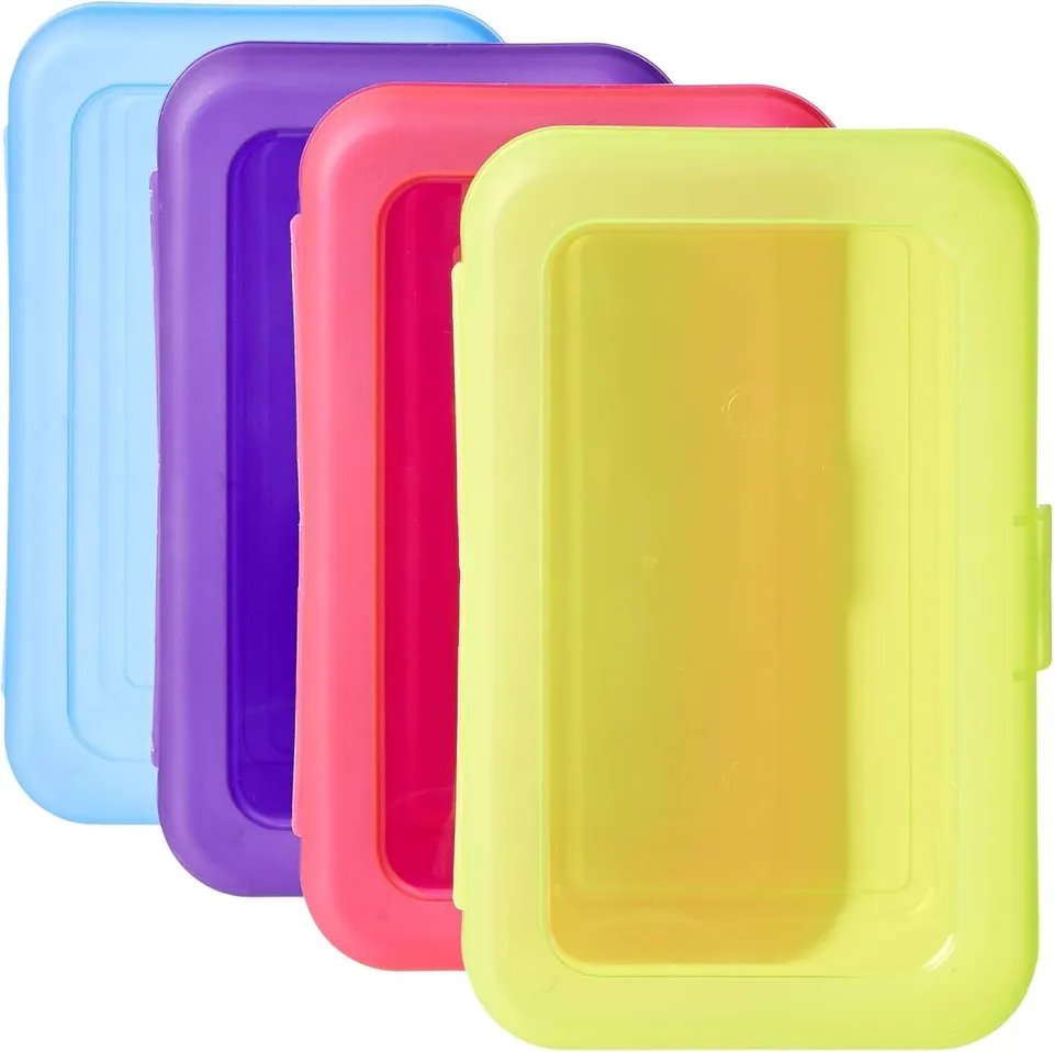 Amazon Basics Scatola Portapenne Plastica 4pz Multicolore
