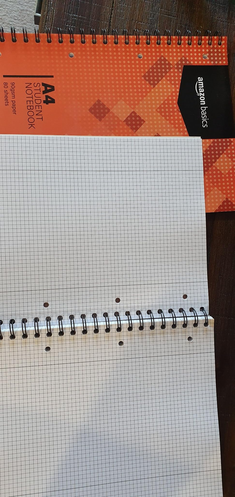 AmazonBasics Quaderno Spirale A4 Quadretti 5 Pezzi 90 g/m²