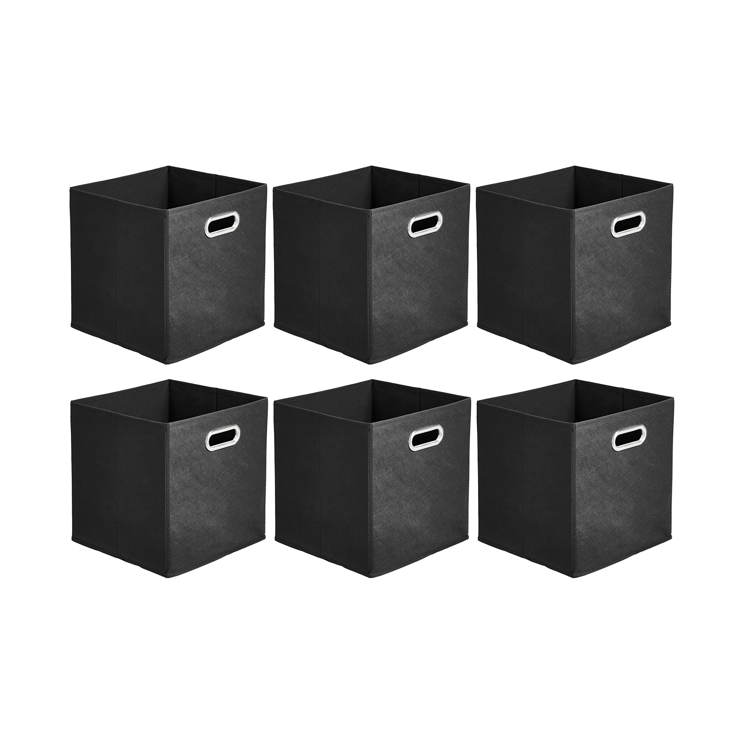 AmazonBasics Cubi Portaoggetti Tessuto Grigio Zig-Zag 6 pezzi