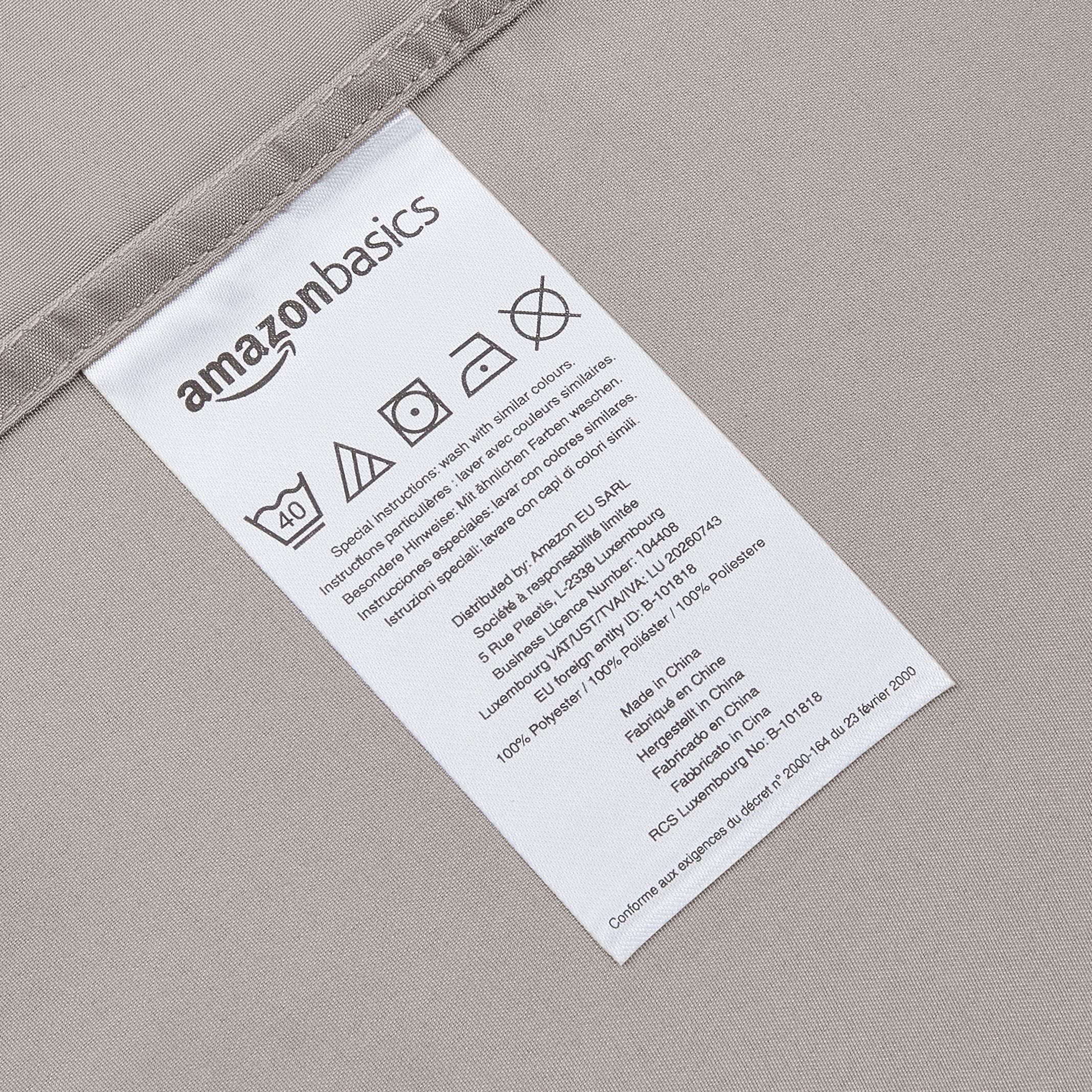 AmazonBasics Lenzuolo con Angoli 90x190 Grigio Chiaro Microfibra