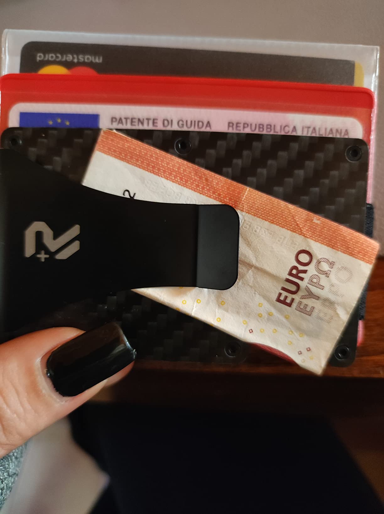 RealPlus Porta Carte Minimalista RFID Alluminio Blu 15 Carte