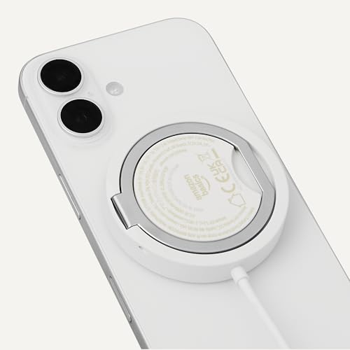 AmazonBasics Qi2.2 pad ricarica wireless magnetico 25W bianco supporto