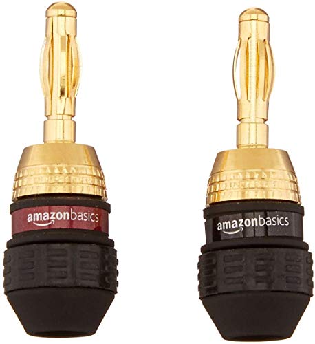 Amazon Basics Connettori a Banana 12 Pezzi 6 Paia Placcati Oro
