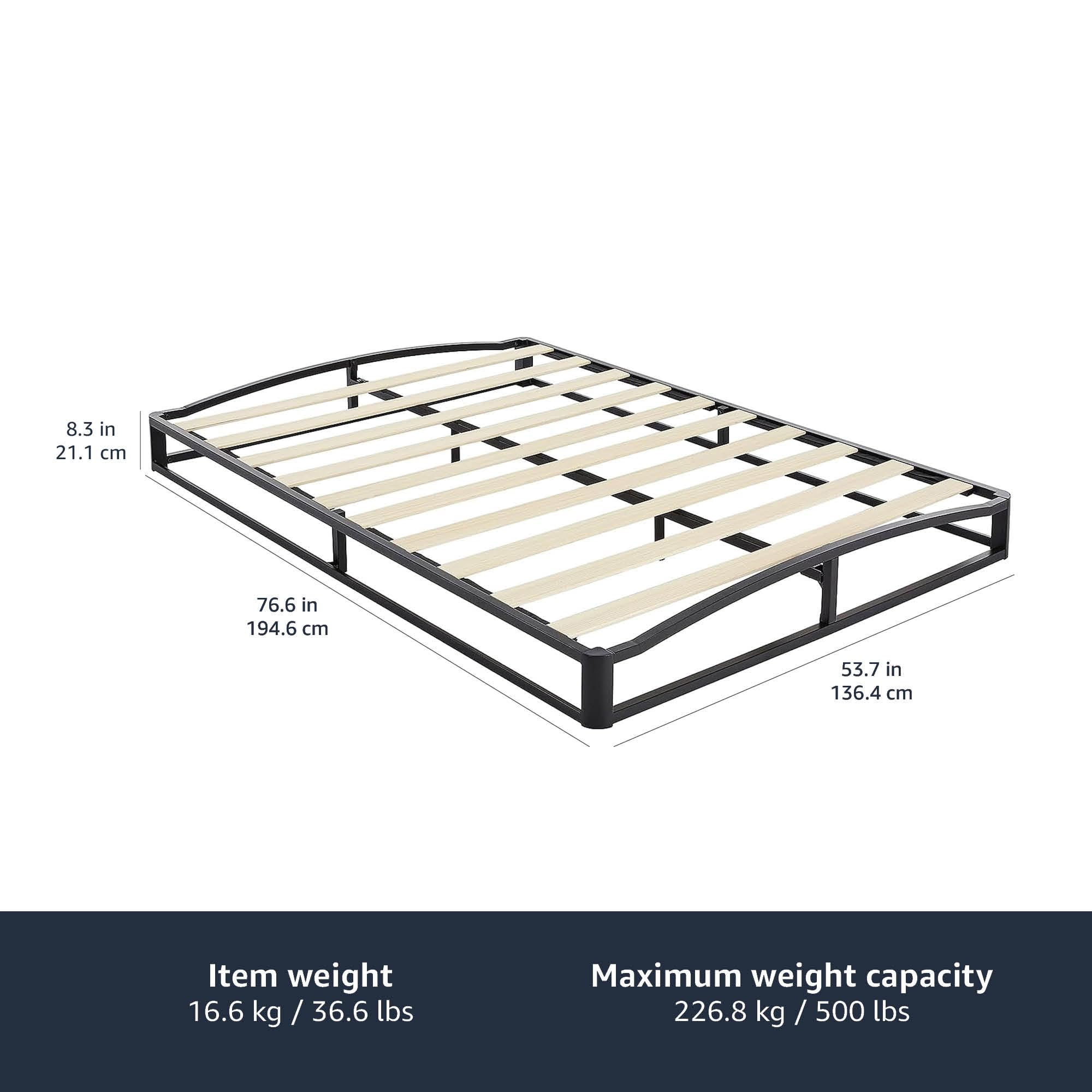 AmazonBasics Piattaforma Letto Metallo Doghe Legno
