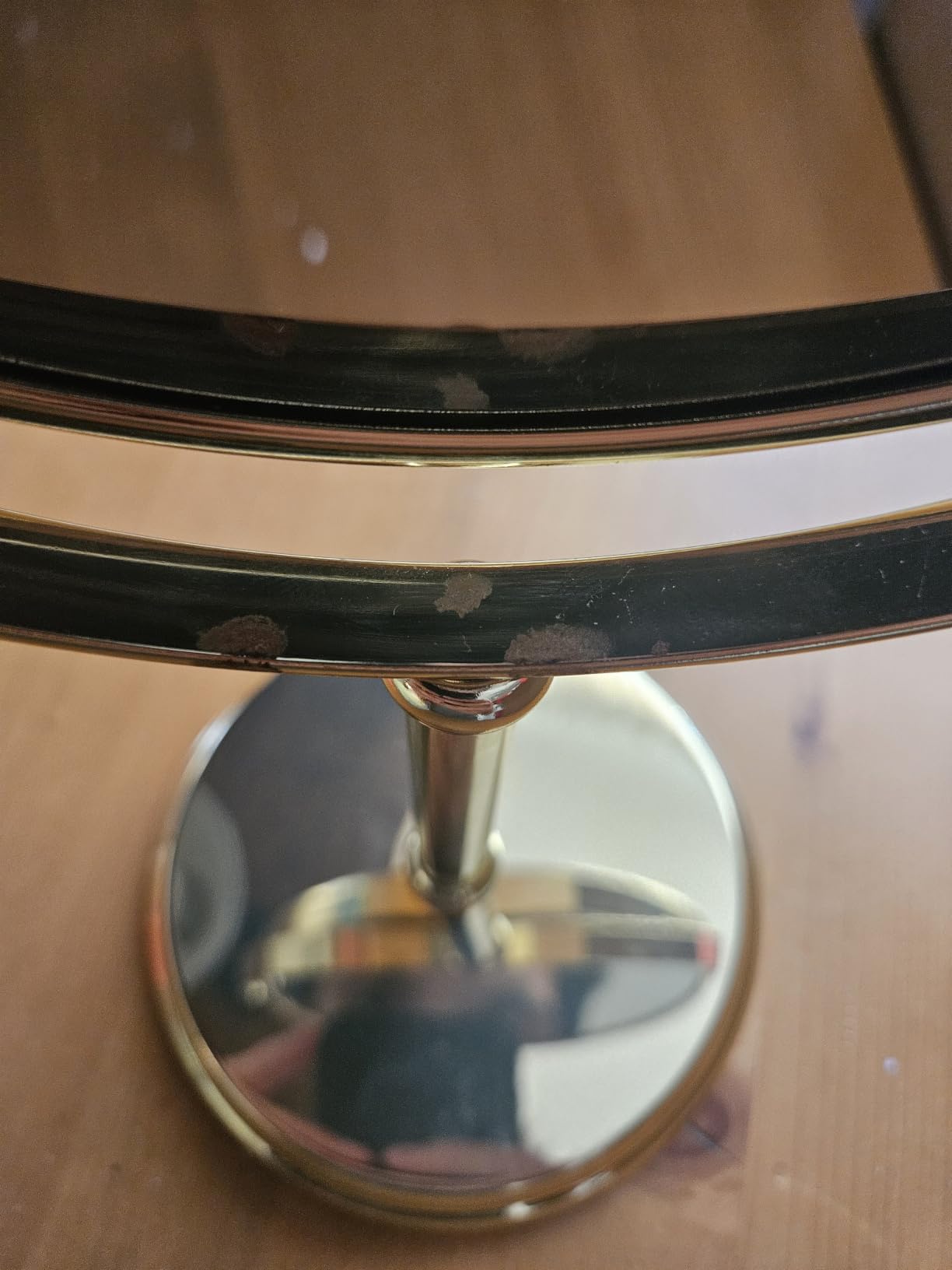 AmazonBasics Specchio Cosmetico Tavolo 1x/5x Oro Bifacciale