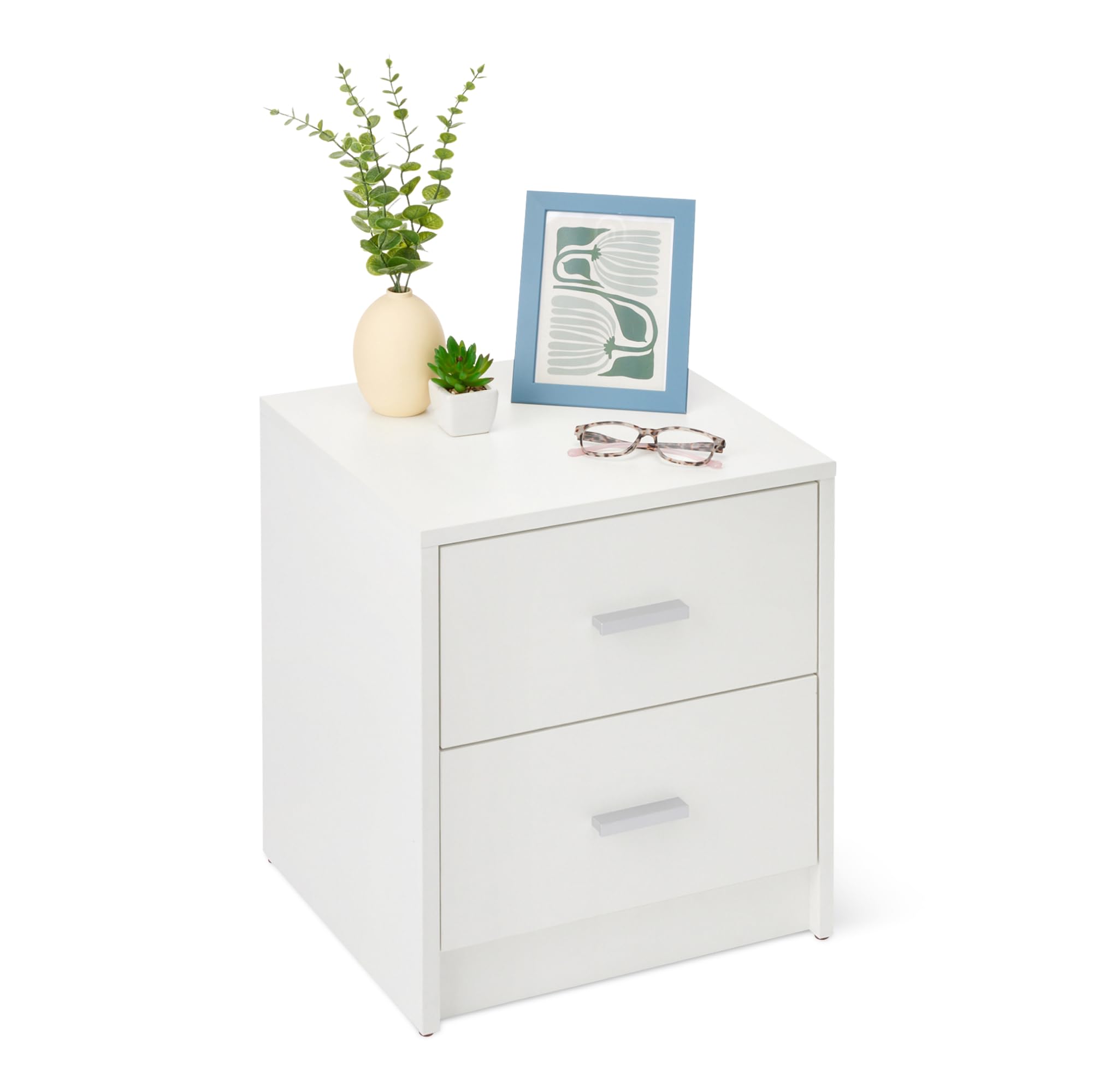 AmazonBasics Comodino 1 Cassetto Bianco 47x40x36cm legno