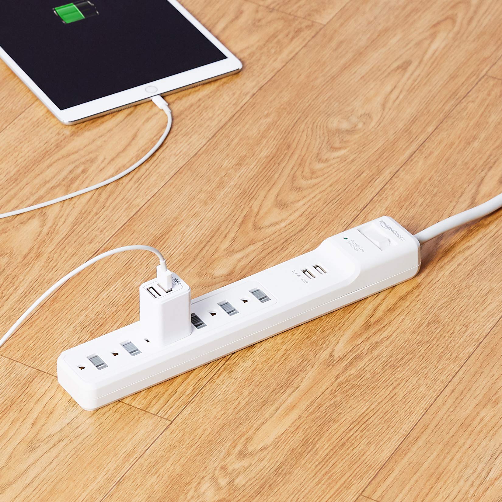 AmazonBasics Multipresa 6 Prese con 2 USB 1000 Joule
