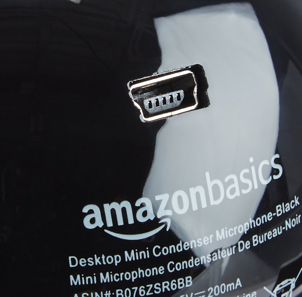 AmazonBasics Mini Microfono a Condensatore USB Nero