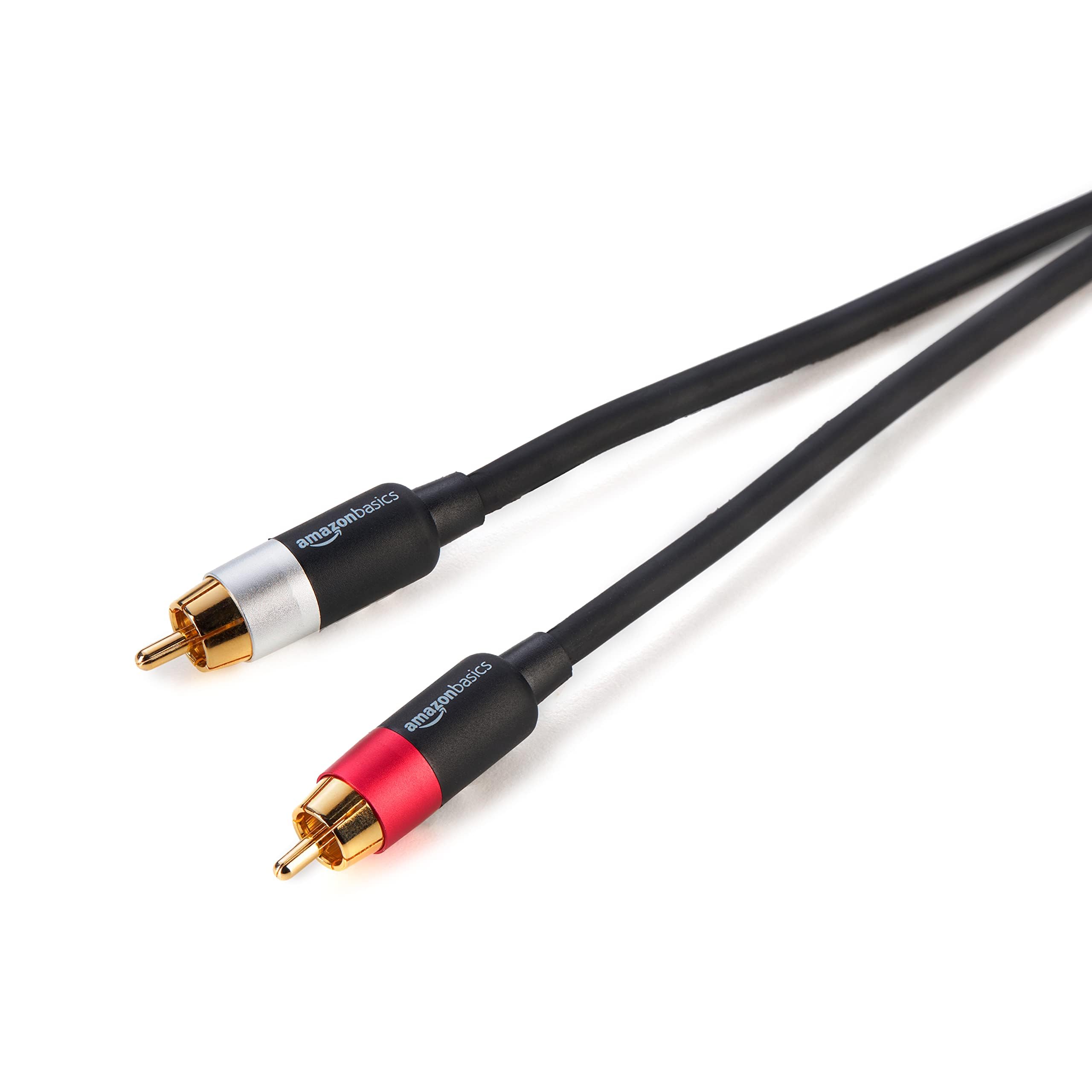 Amazon Basics Cavo Audio RCA 2 Maschi 7,5 m Grigio Antracite