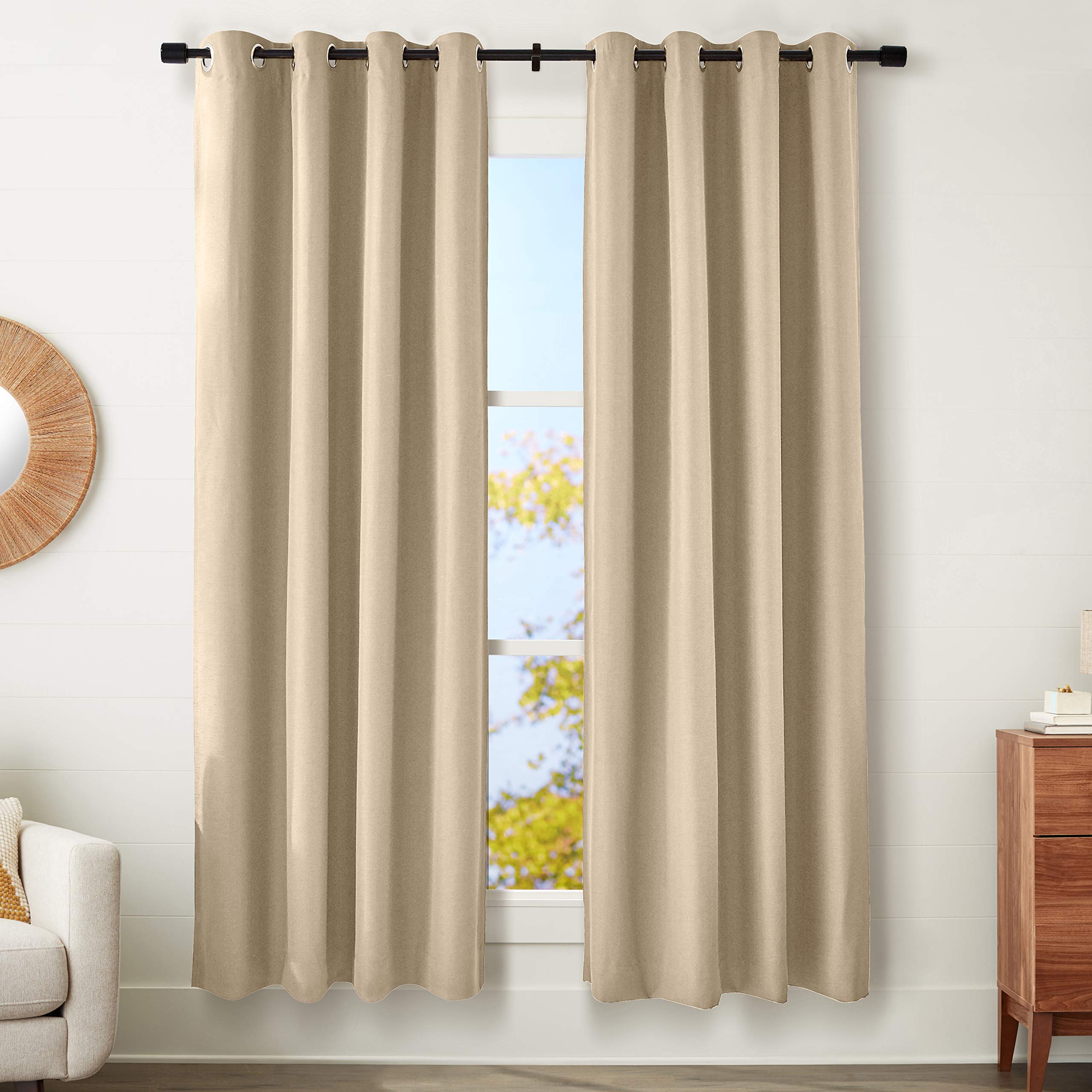 Amazon Basics Mabry 52x95 tende oscuranti beige 2 pezzi blackout