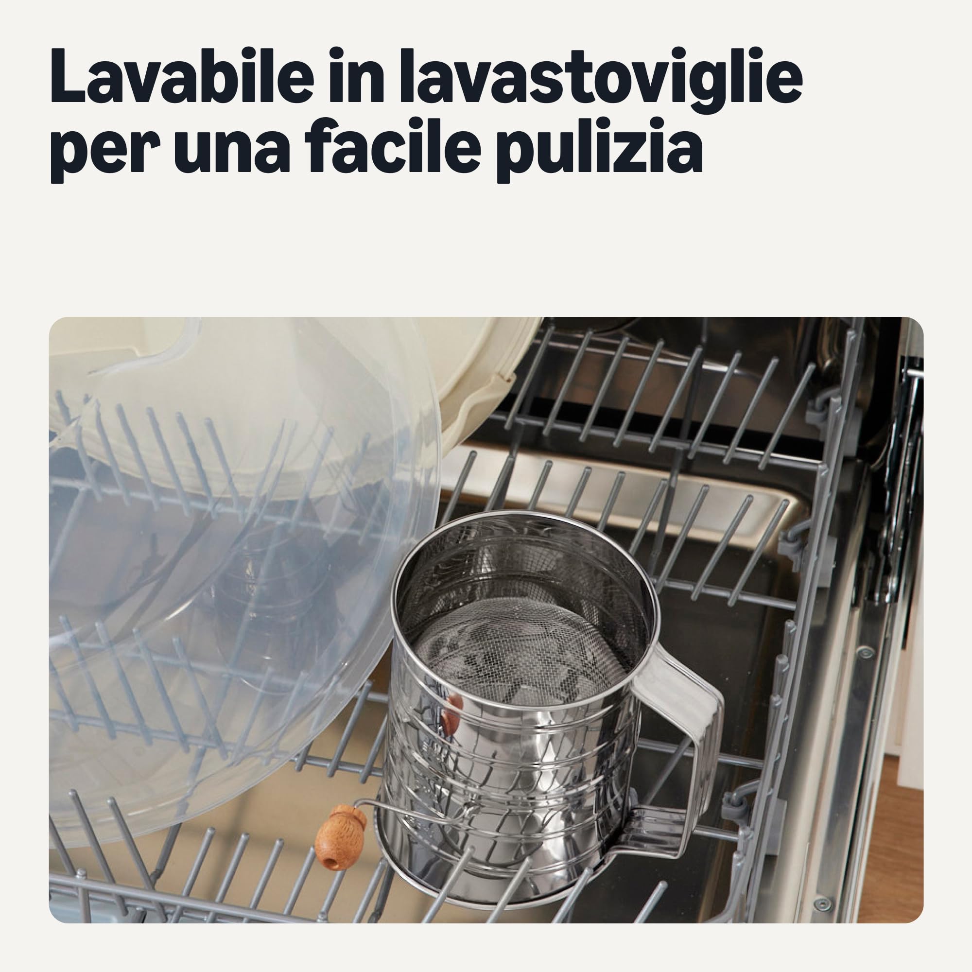 Amazon Basics setaccio farina 3 tazze acciaio inox