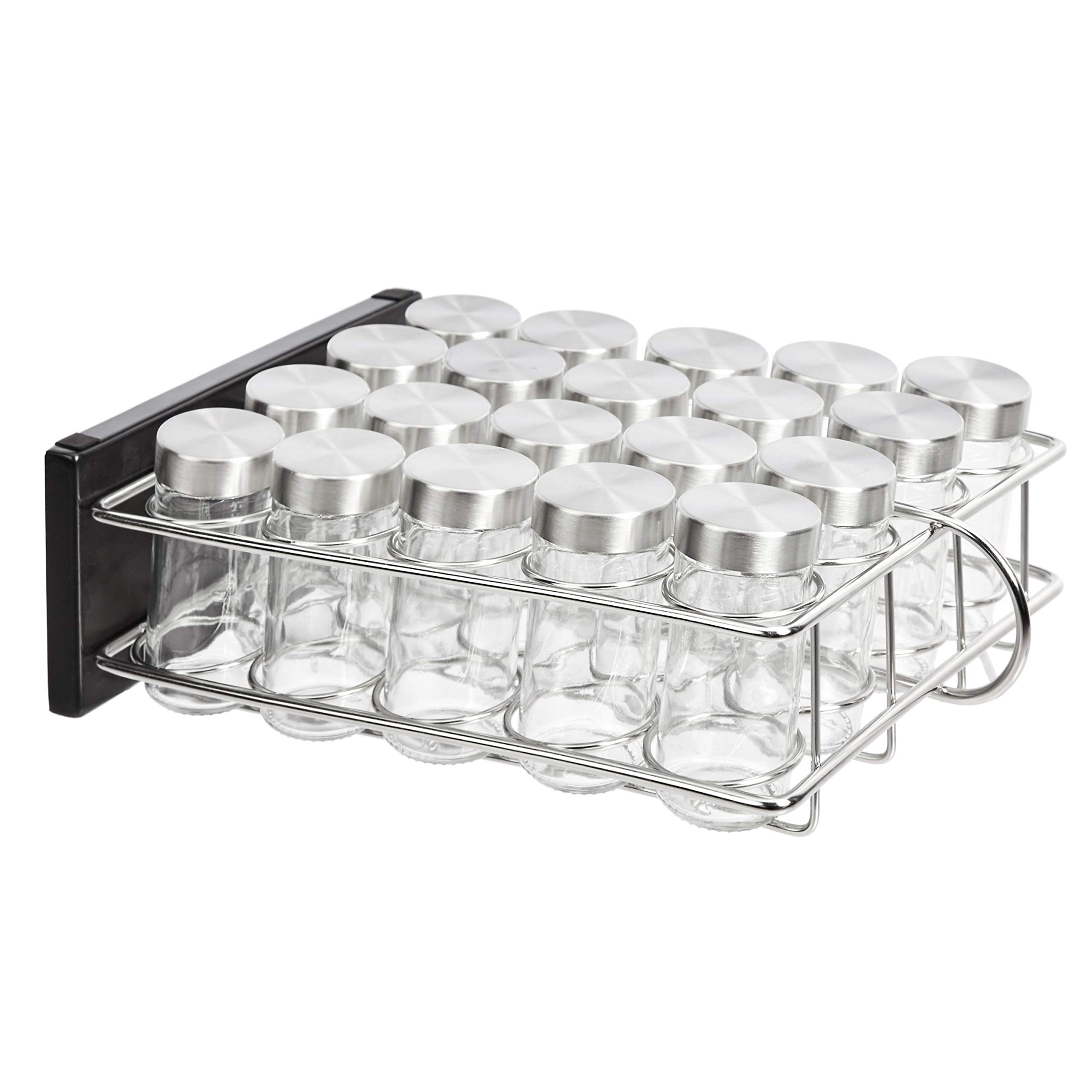 AmazonBasics Portaspezie Verticale Acciaio 20 Vasetti Argento