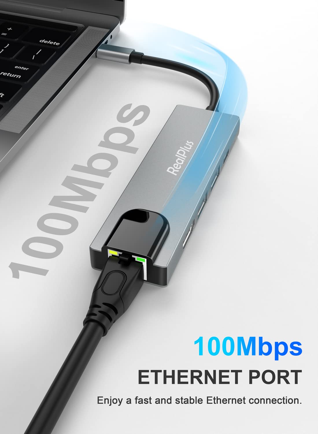 RealPlus 5-IN-1 hub USB C HDMI 4K PD 100W