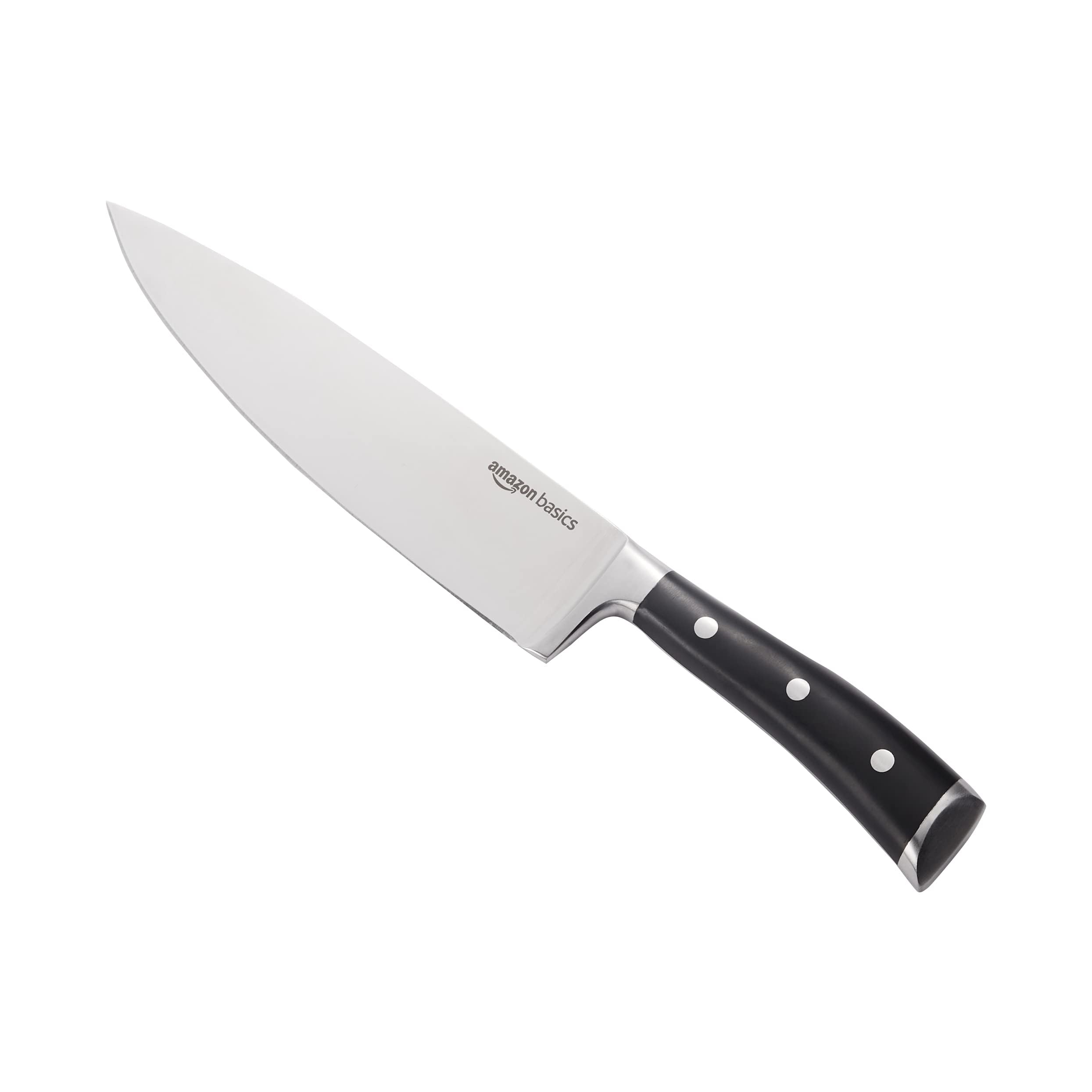 Amazon Basics coltello da chef 20 cm 8 pollici tre rivetti
