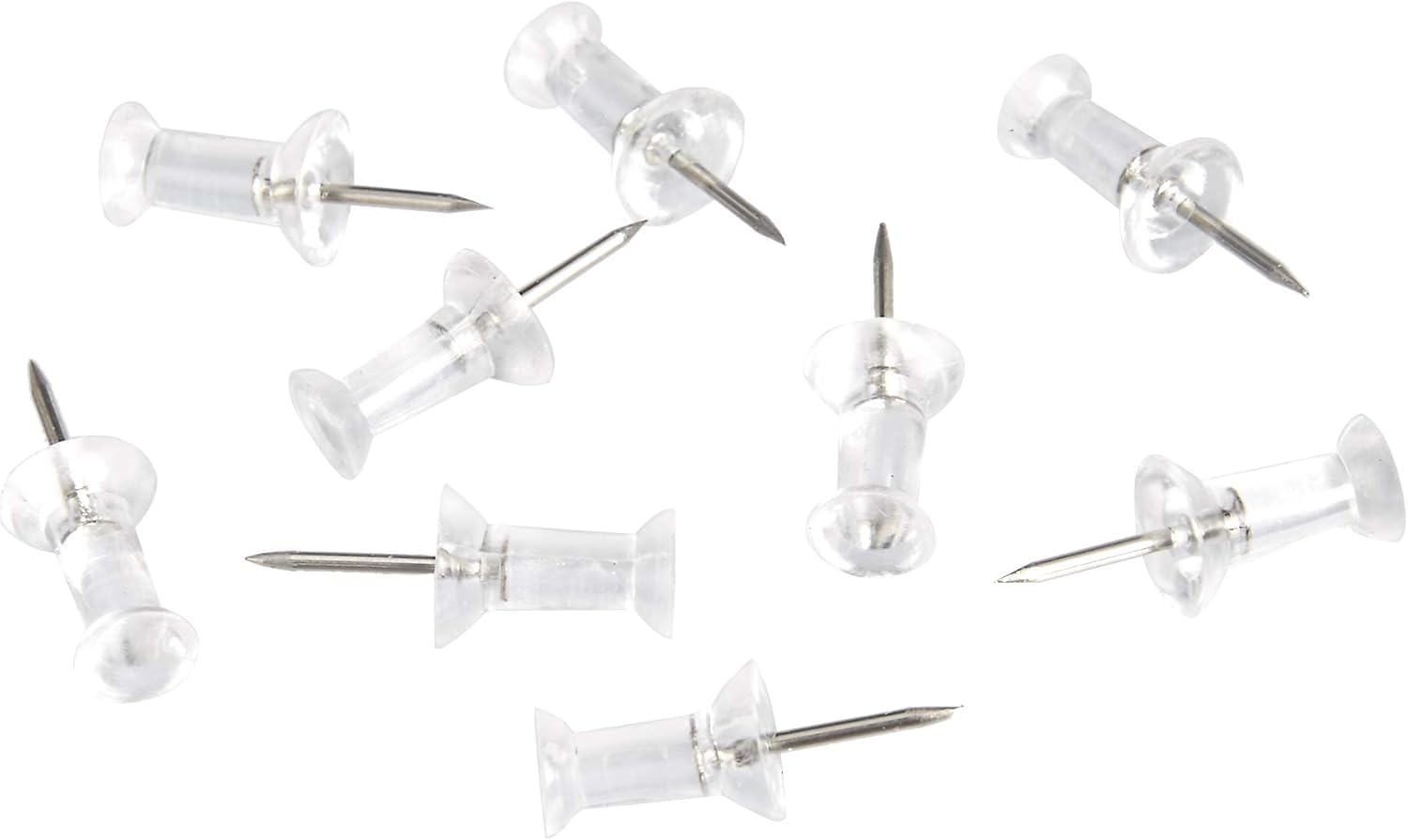 Amazon Basics Puntine Trasparenti 100 pezzi acciaio e plastica