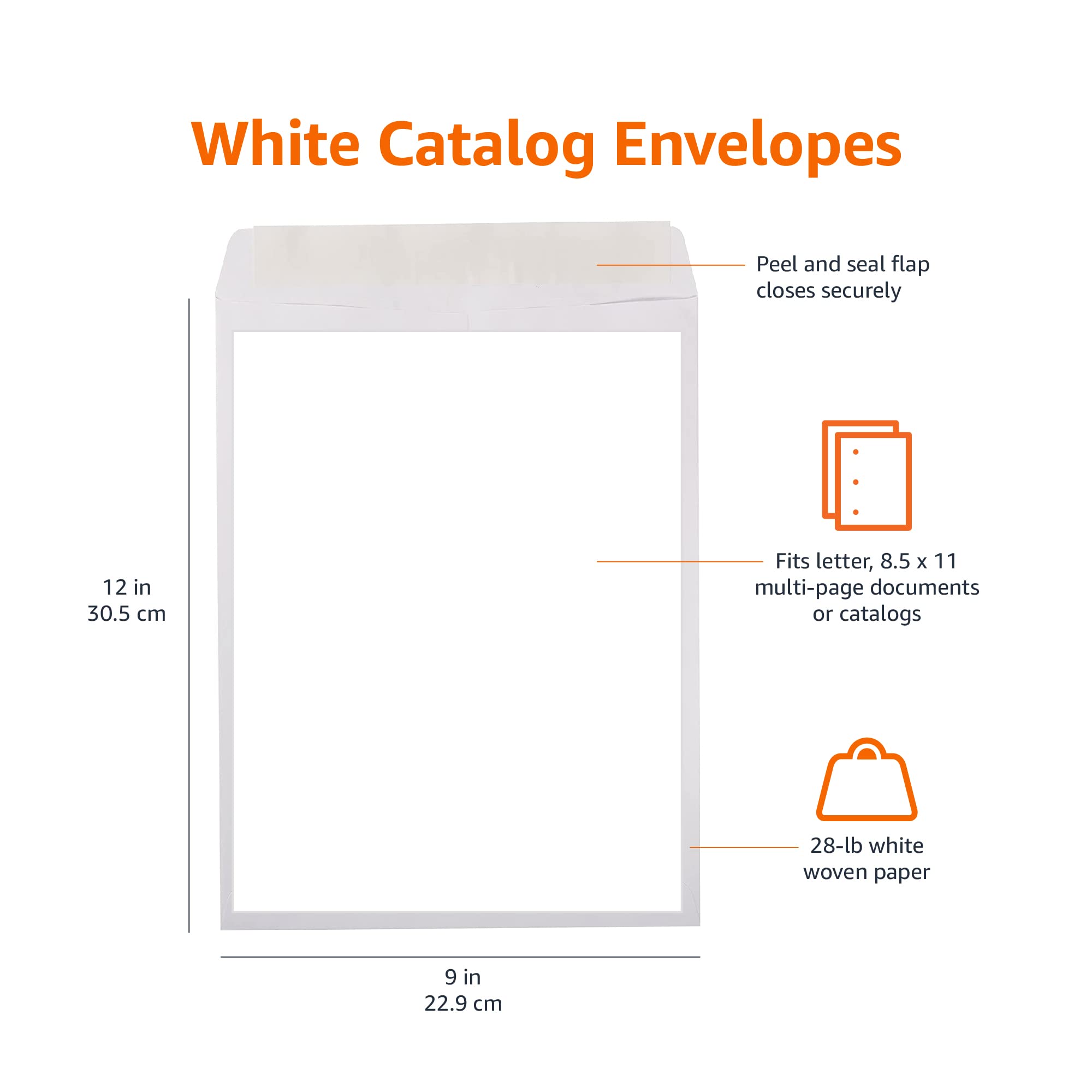 Amazon Basics Buste Catalogo Adesive 100 Pezzi Bianco