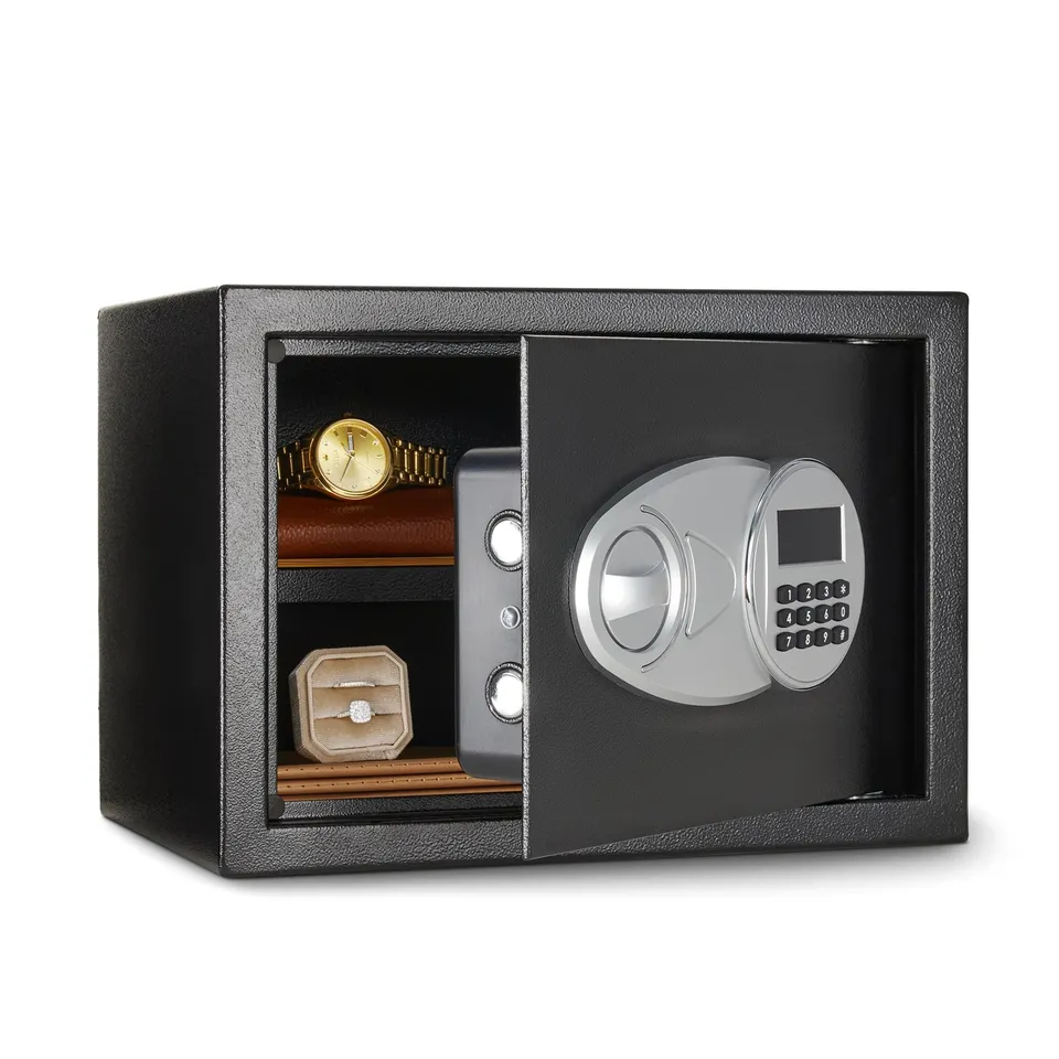 Amazon Basics Cassaforte Tastiera Digitale 14 Litri Nero Acciaio