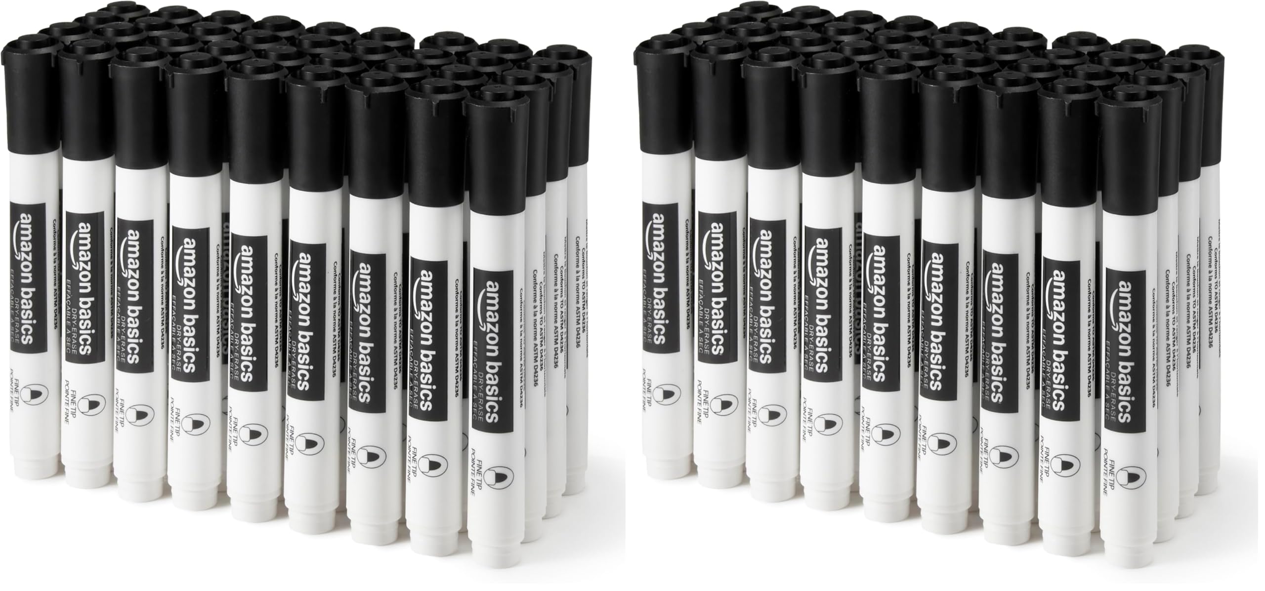 Amazon Basics Pennarelli Lavagna Bianca 12 Colori x36 Punta a Scalpello
