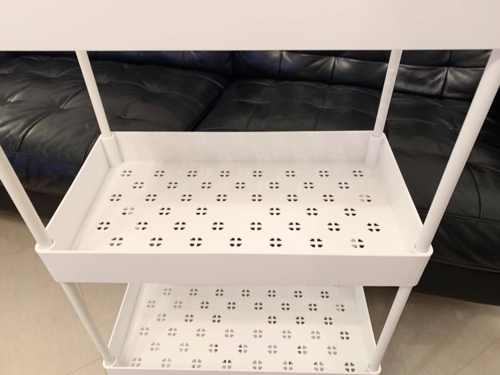 Amazon Basics Carrello Cucina 4 Ripiani Bianco con Ruote 40x22x86