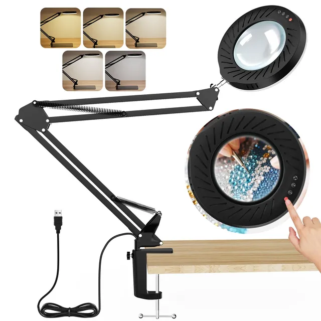 RealPlus Lampada Lente Ingrandimento 10X Nero Solo Clip