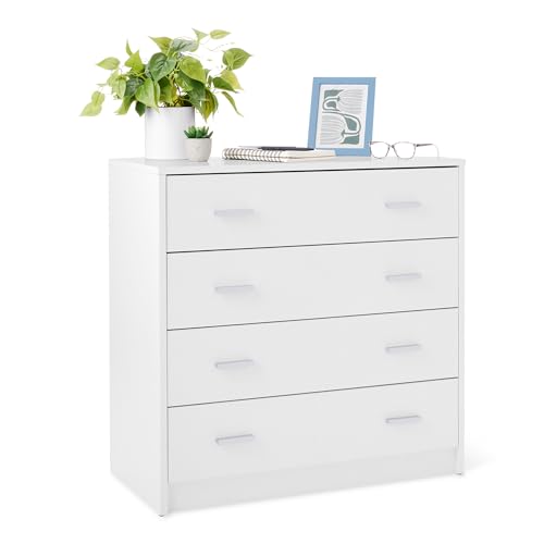Amazon Basics Cassettiera 4 Cassetti Bianco 75x40x74 cm